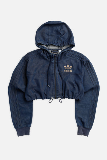 Rework Adidas Micro Crop Denim Jacket - L