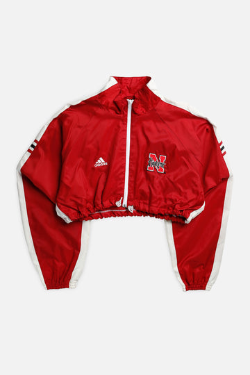 Rework Nebraska Cornhuskers Adidas Crop Windbreaker - XL