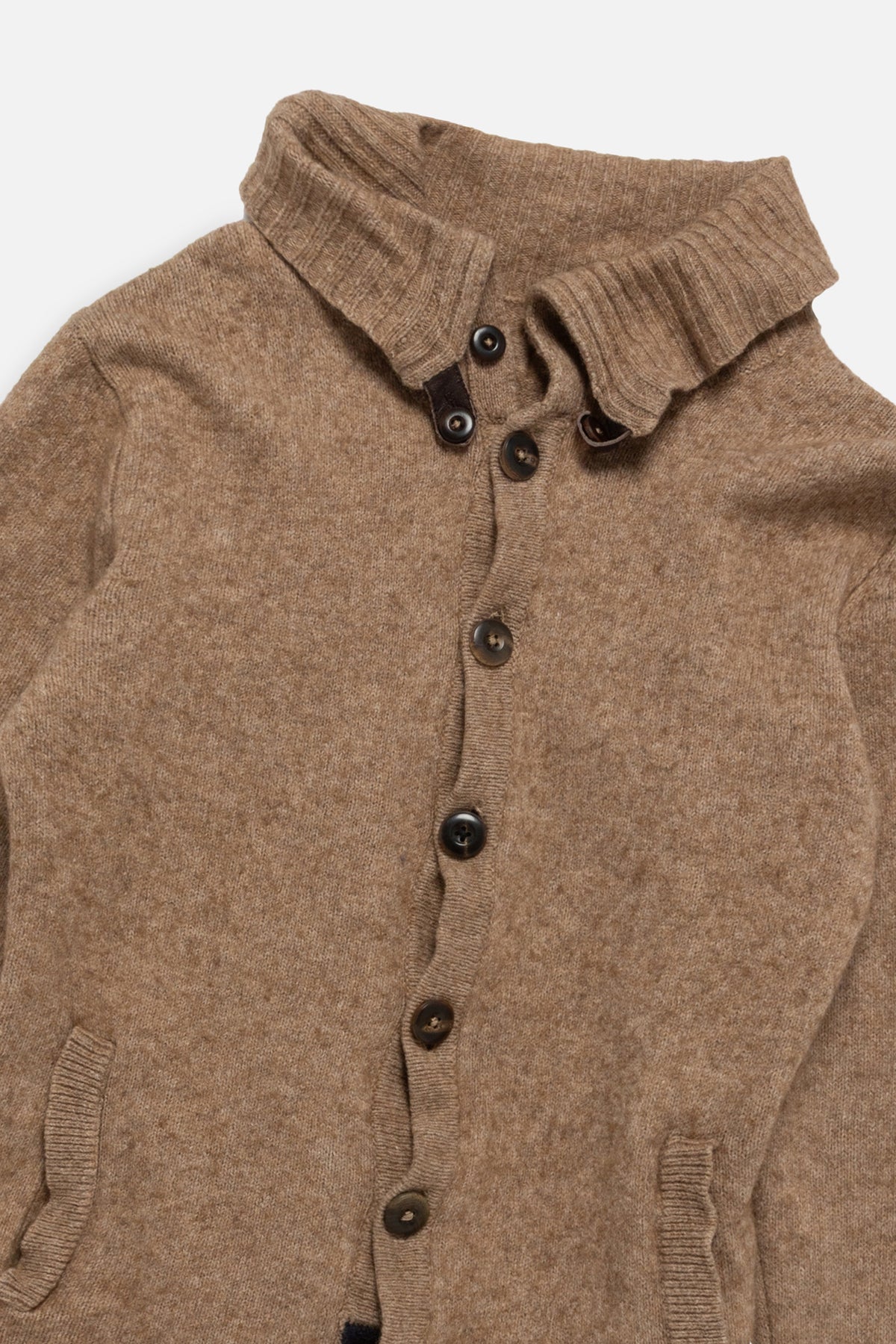 Vintage Knitted High-Neck Button Cardigan