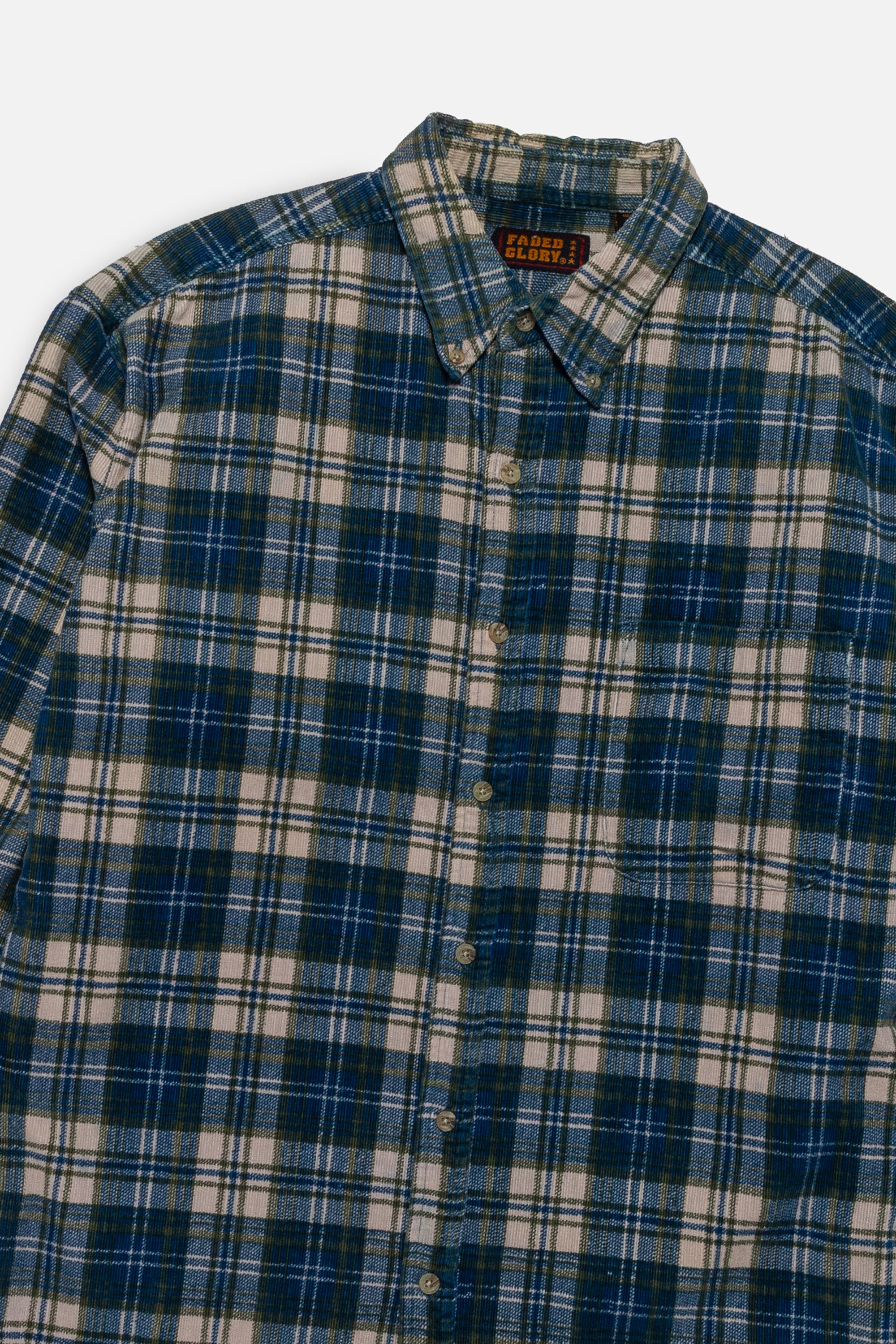 Vintage Corduroy Plaid Flannel Shirt