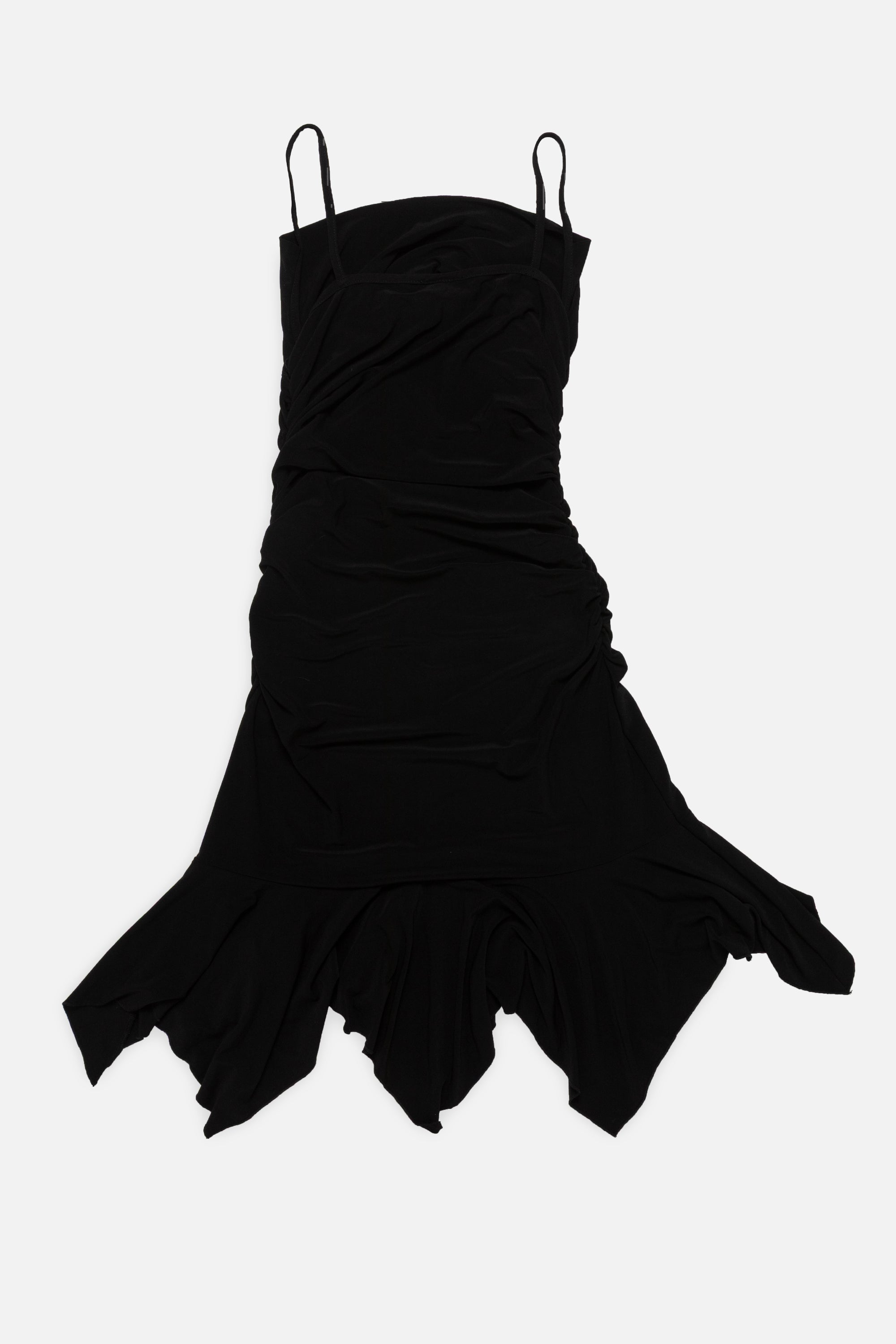 Vintage Ruched Flounce Dress