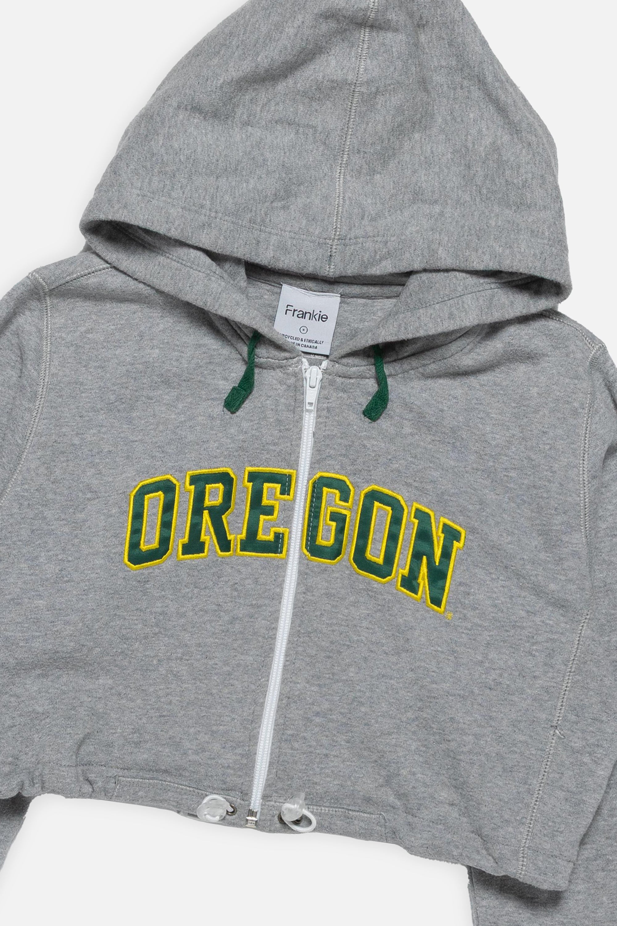 Rework Oregon Ducks Crop Zip Hoodie