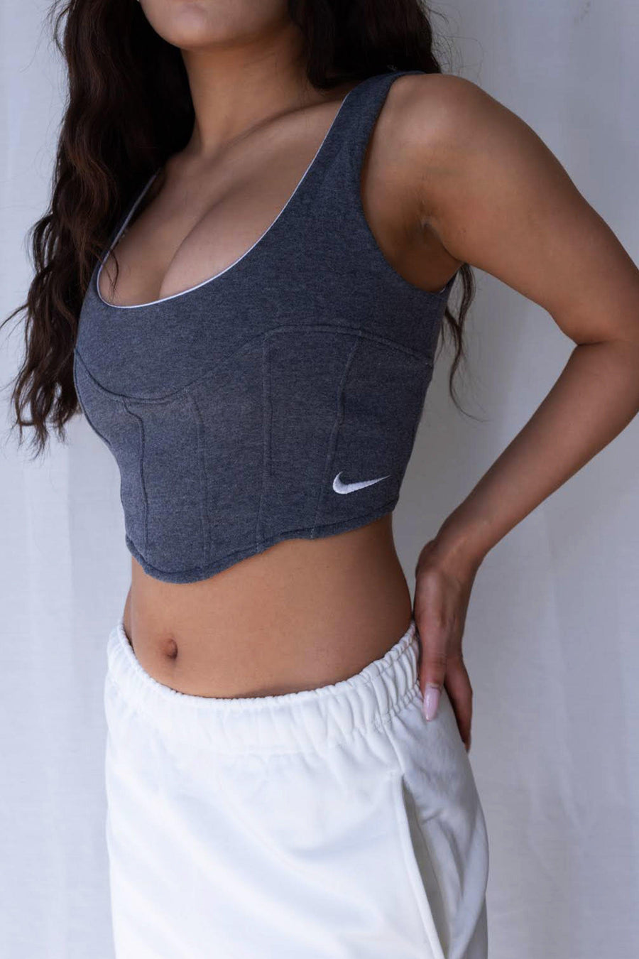 Rework Nike Sweatshirt Bustier - XS, S, M, L, XL, 2XL – Frankie