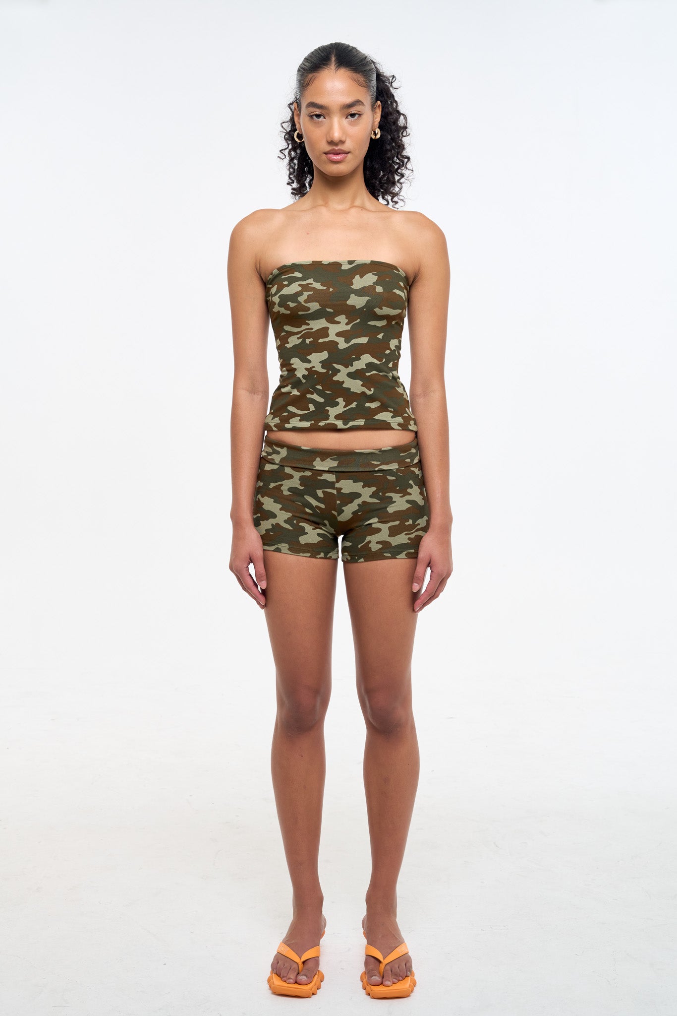 Camo Tube Top - Olive-TOPS-Frankie-Frankie Collective