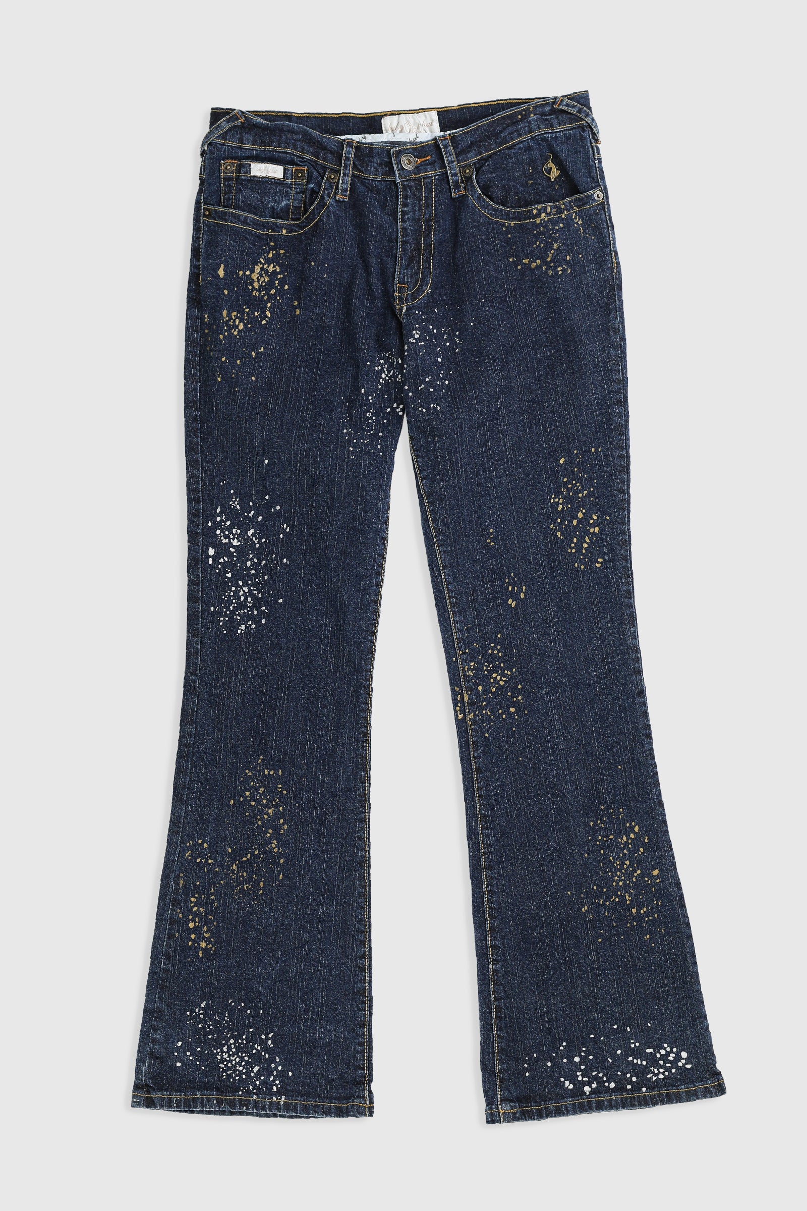 Deadstock Baby Phat Splatter Denim Pants-BOTTOMS-baby phat-Frankie Collective Rare Vintage Streetwear Reworks