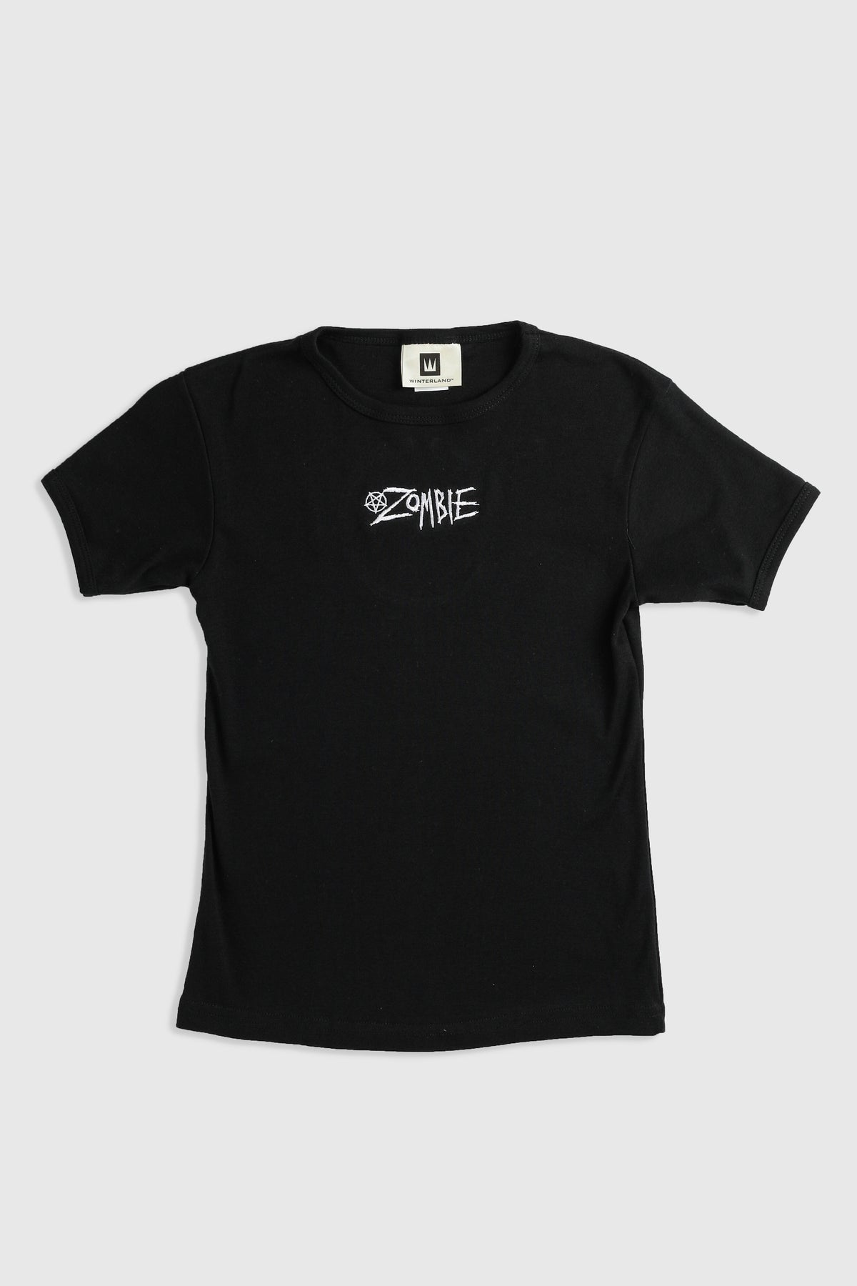 Deadstock "Zombie" Baby Tee - M-TOPS-vendor-unknown-M-Frankie Collective Rare Vintage Streetwear Reworks