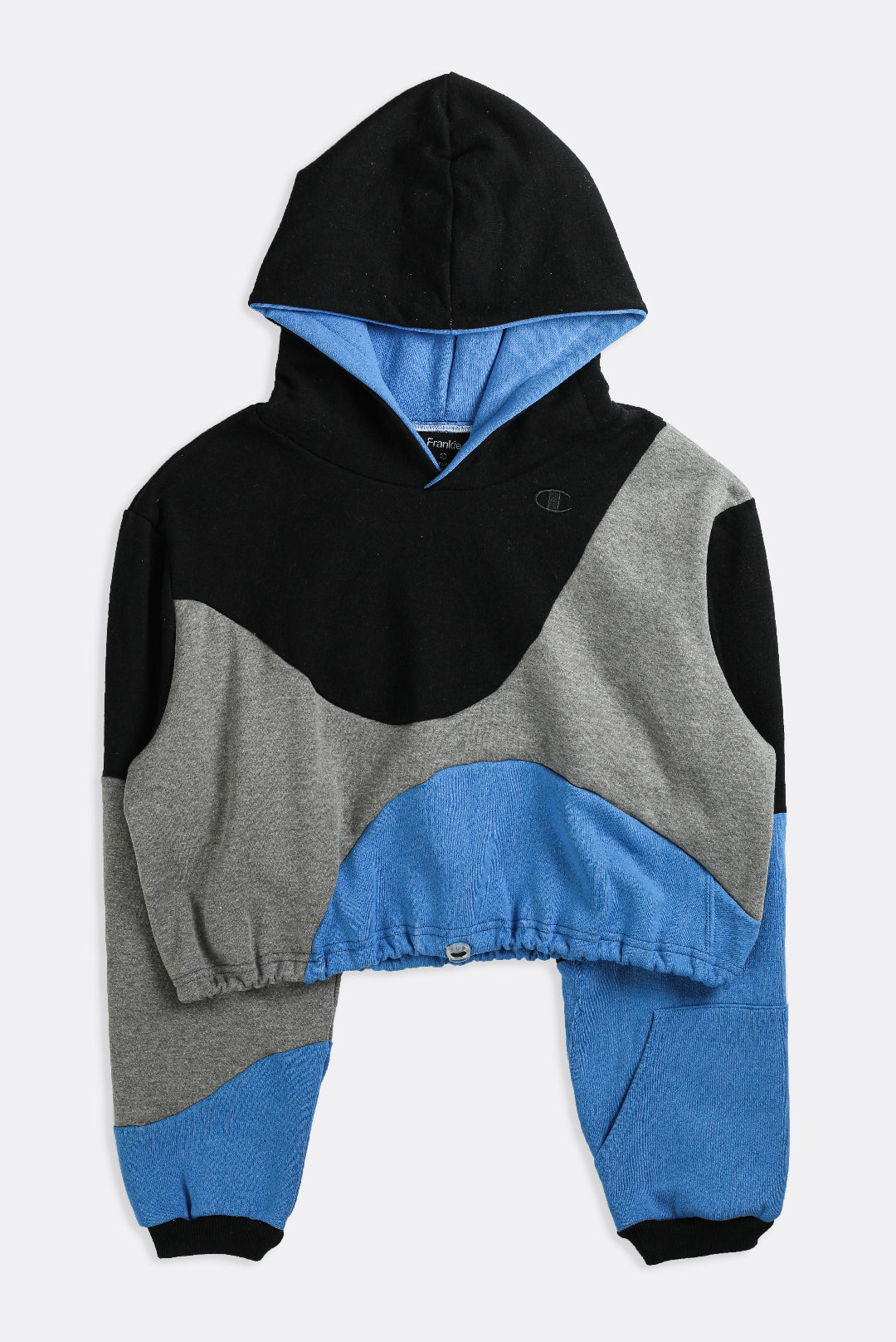 Rework Champion Wave Crop Sweatshirt - L-SWEATERS-Champion-Frankie Collective Rare Vintage Streetwear Reworks