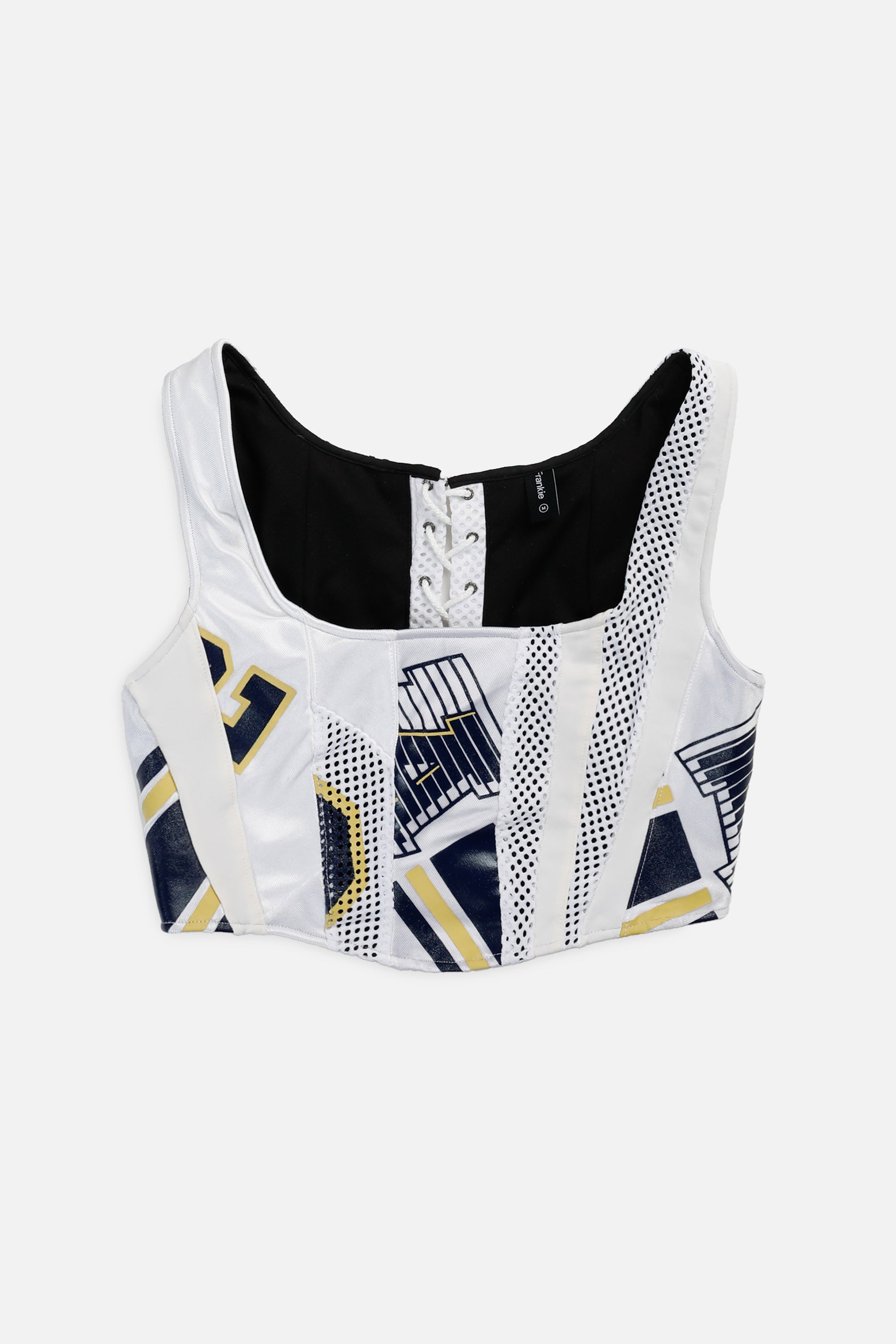 Rework Akron Zips NCAA Corset - M-TOPS-NCAA-M-Frankie Collective Rare Vintage Streetwear Reworks