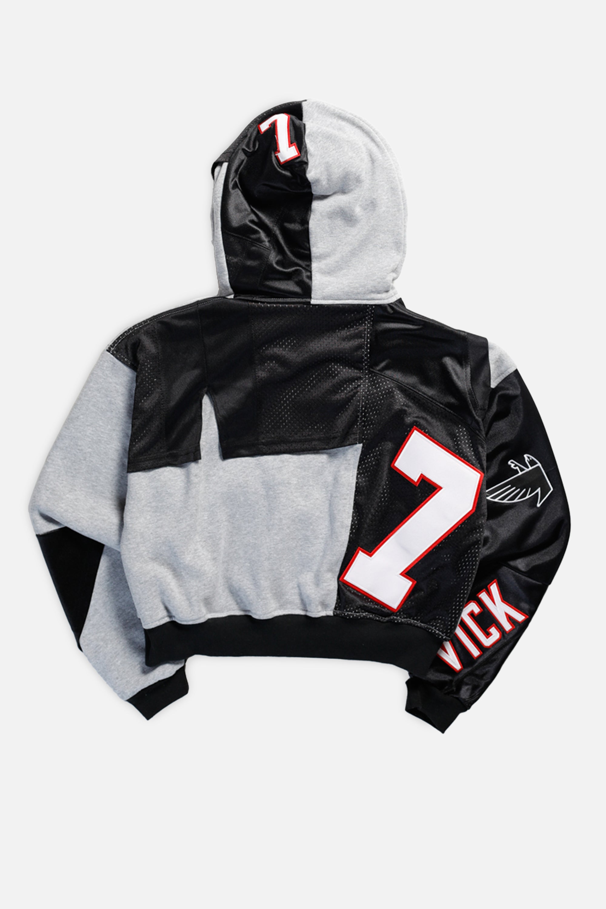 Rework Atlanta Falcons NFL Crop Zip Hoodie - L-SWEATERS-NFL-L-Frankie Collective Rare Vintage Streetwear Reworks