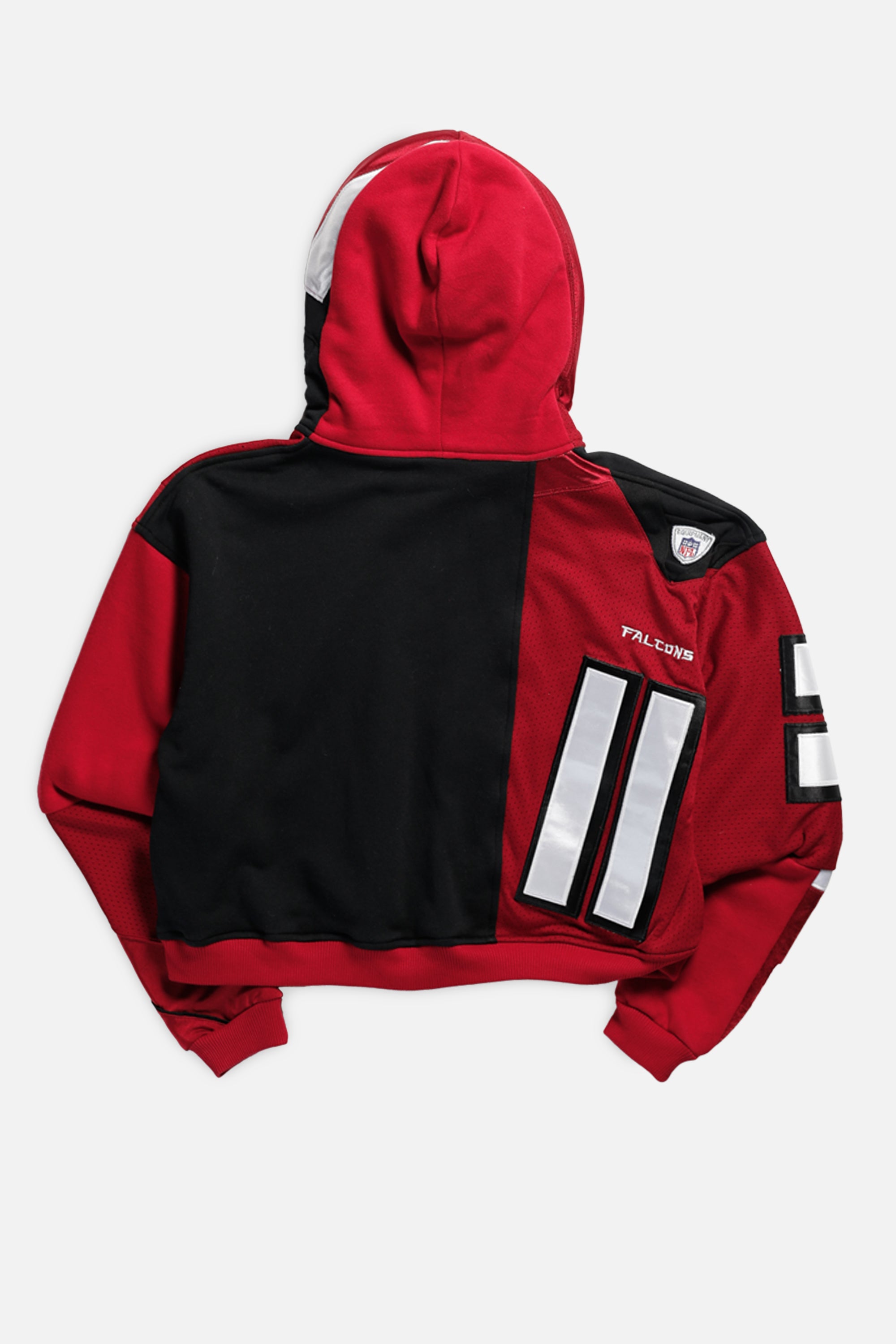 Rework Atlanta Falcons NFL Crop Zip Hoodie - M-SWEATERS-NFL-M-Frankie Collective Rare Vintage Streetwear Reworks