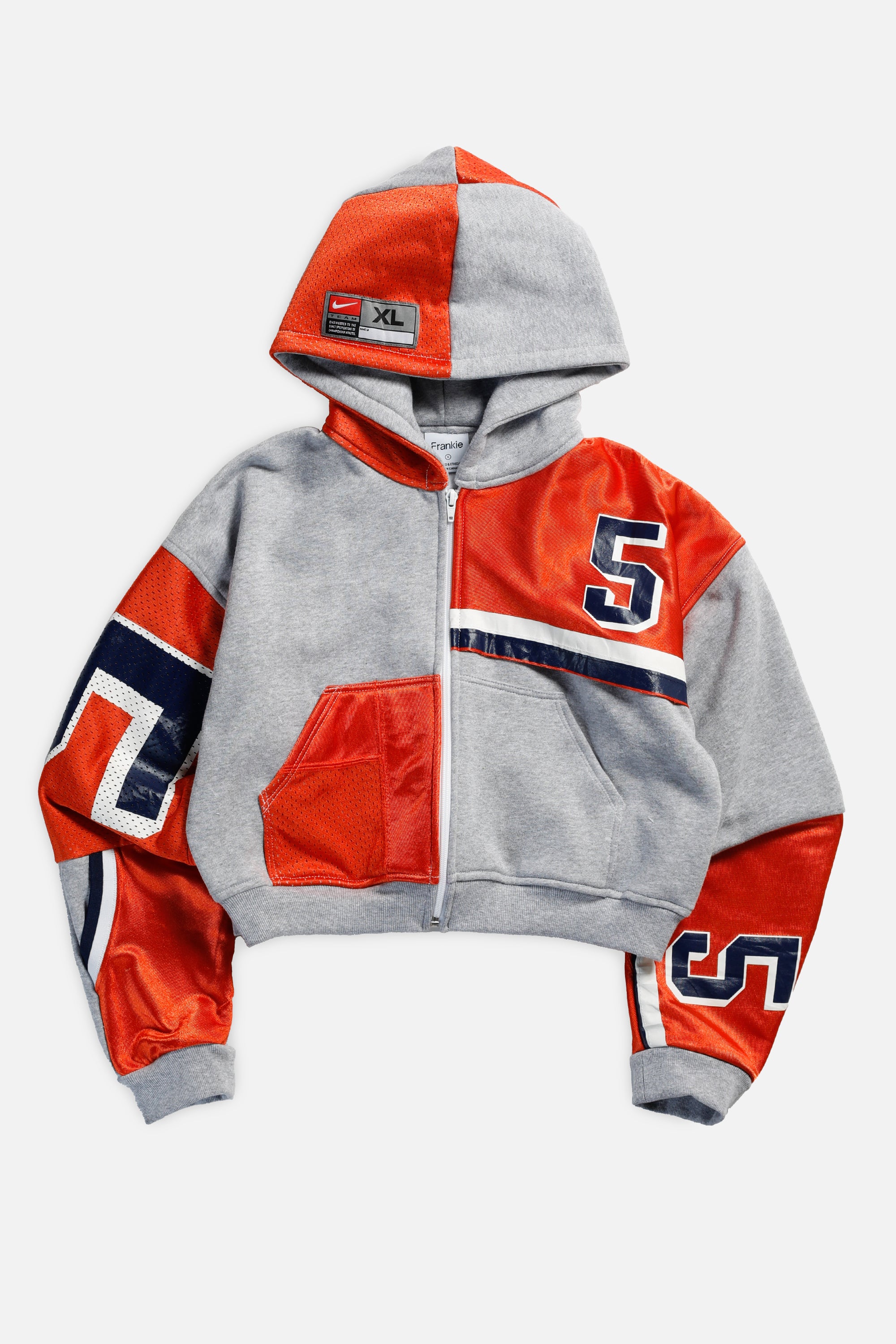 Rework Auburn Tigers Crop Zip Hoodie - S-SWEATERS-NCAA-Frankie Collective