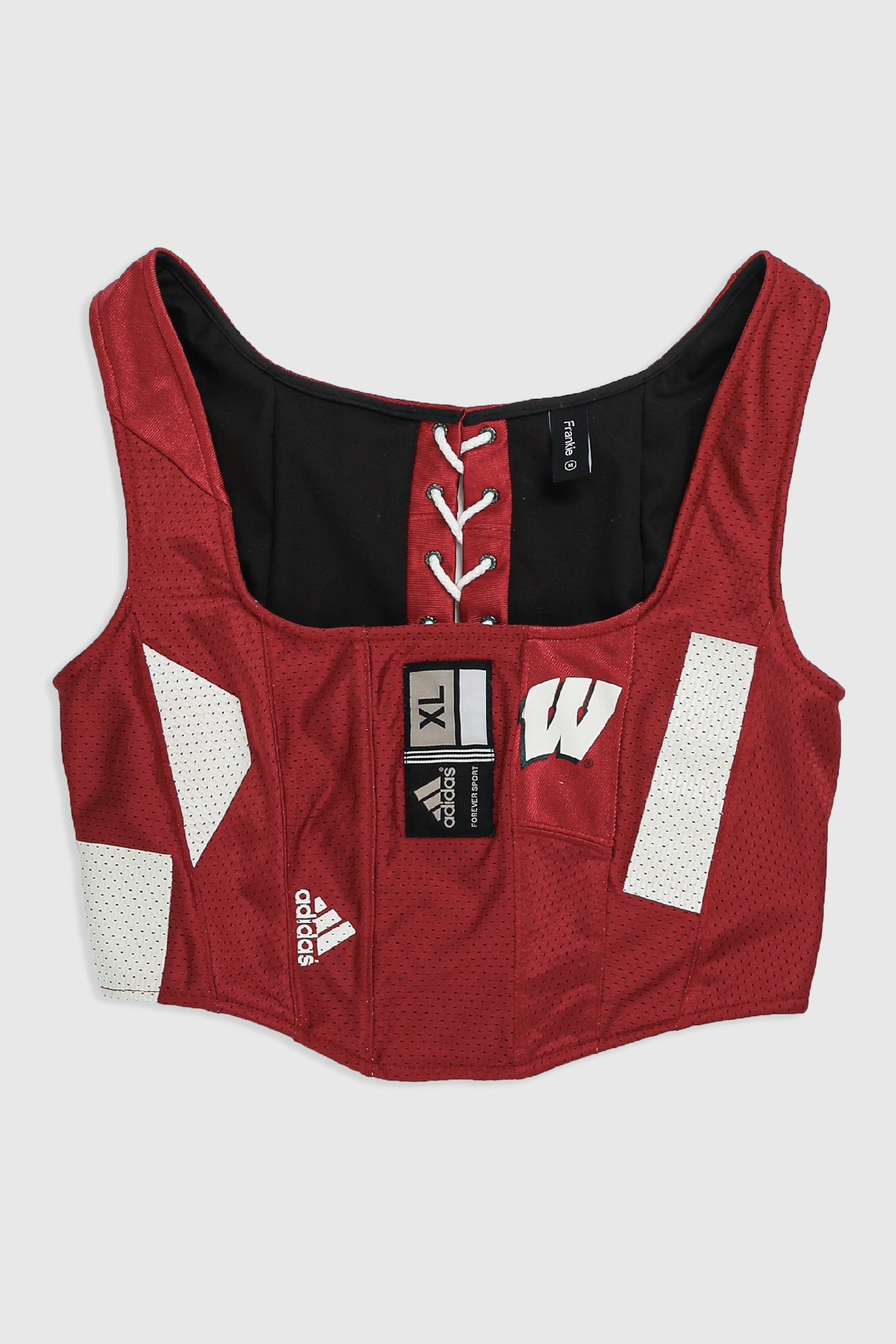 Rework Badgers Football Corset - M-TOPS-NFL-M-Frankie Collective Rare Vintage Streetwear Reworks