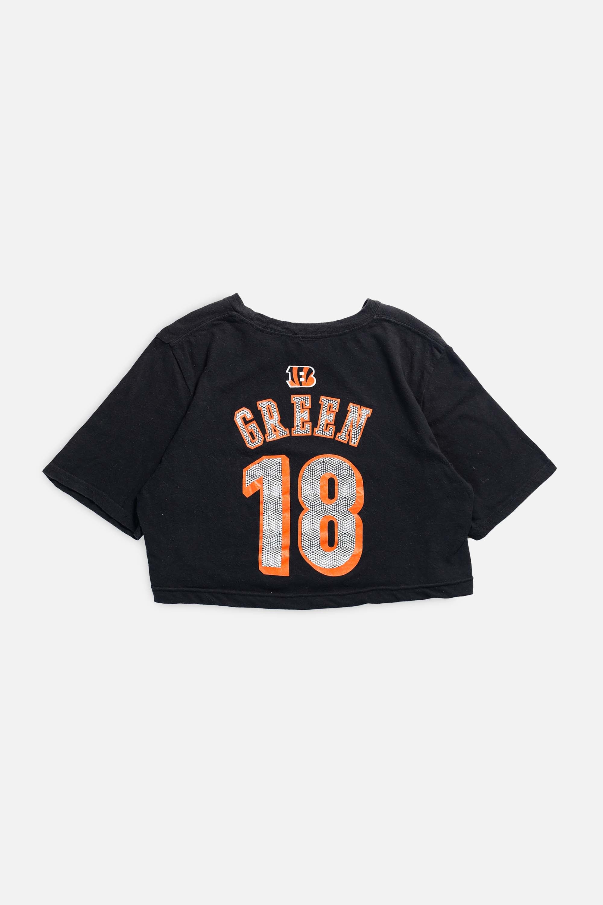 Rework Bengals NFL Crop Tee - M-TOPS-NFL-M-Frankie Collective Rare Vintage Streetwear Reworks