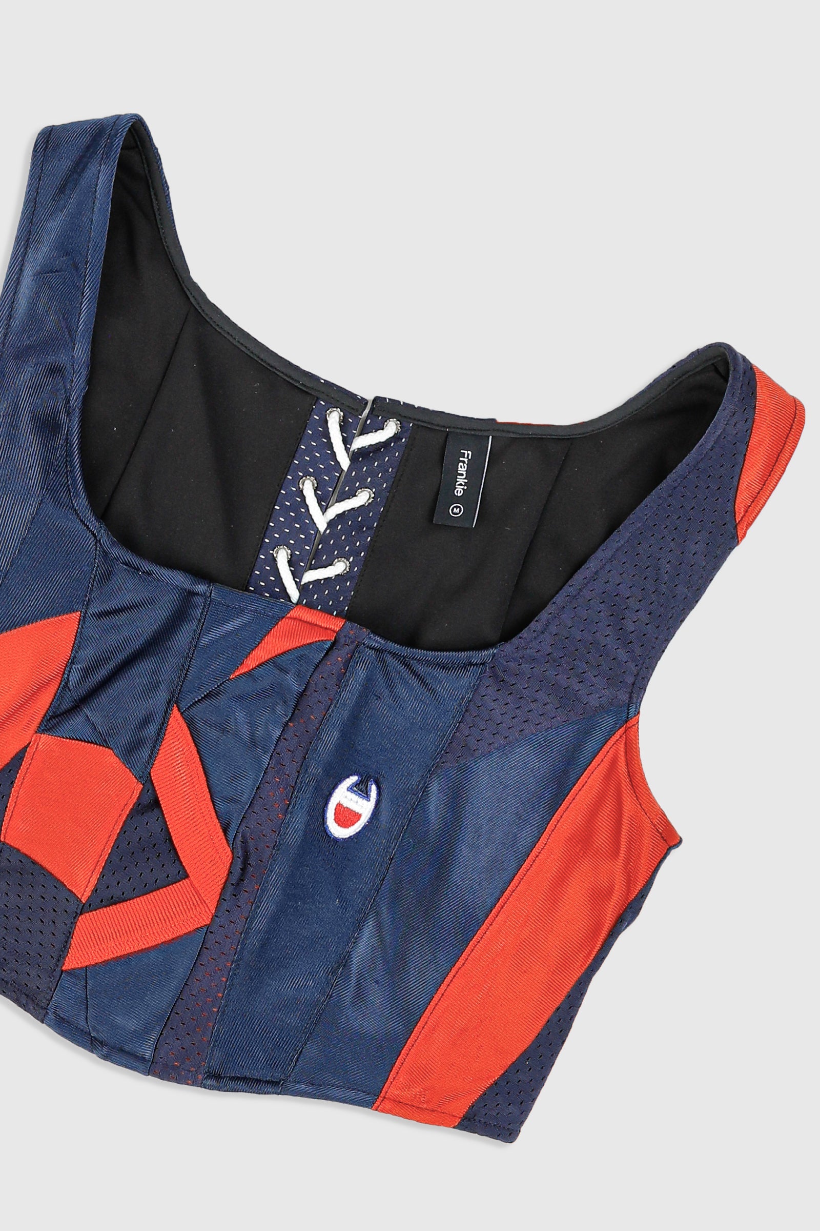 Rework Broncos NFL Corset - M-TOPS-NFL-M-Frankie Collective Rare Vintage Streetwear Reworks