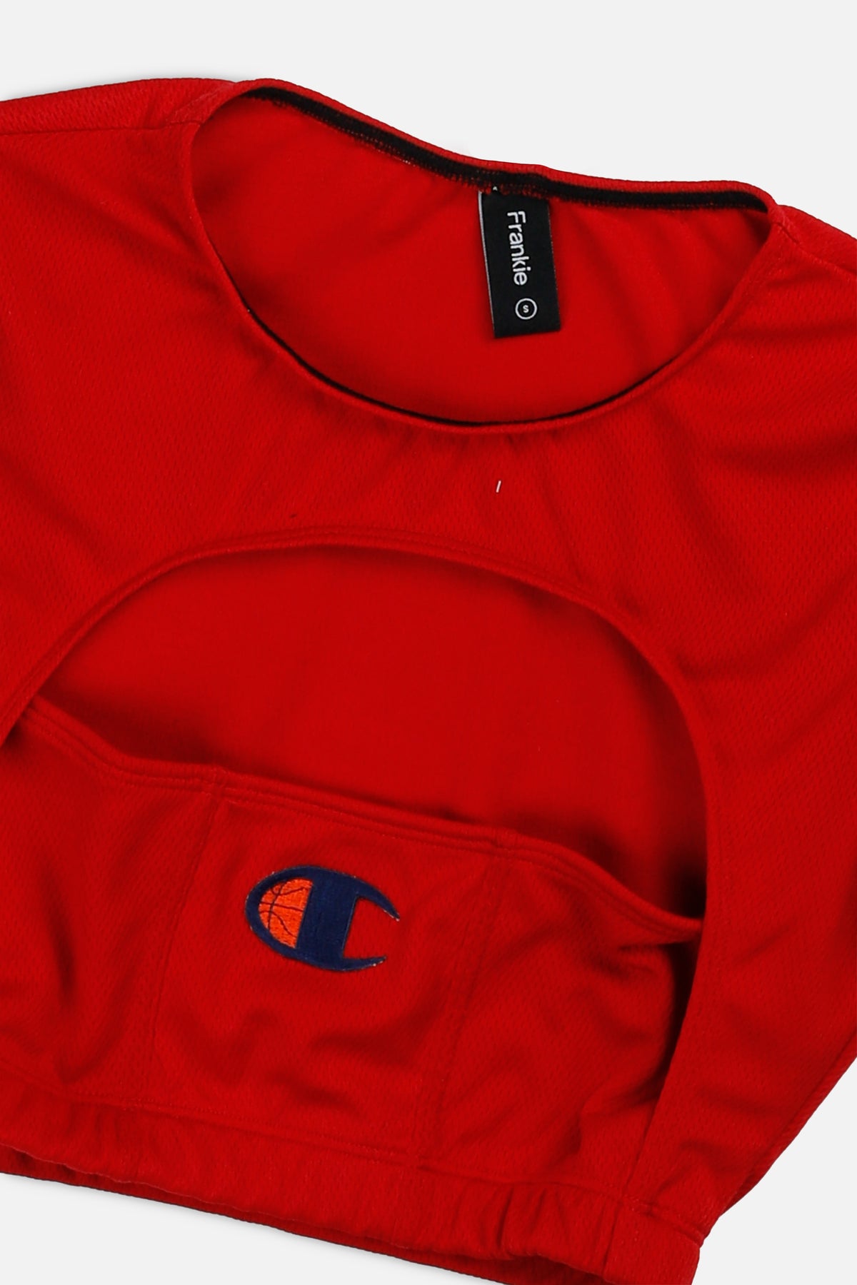 Rework Champion Cut Out Tee - S-TOPS-Champion-S-Frankie Collective Rare Vintage Streetwear Reworks