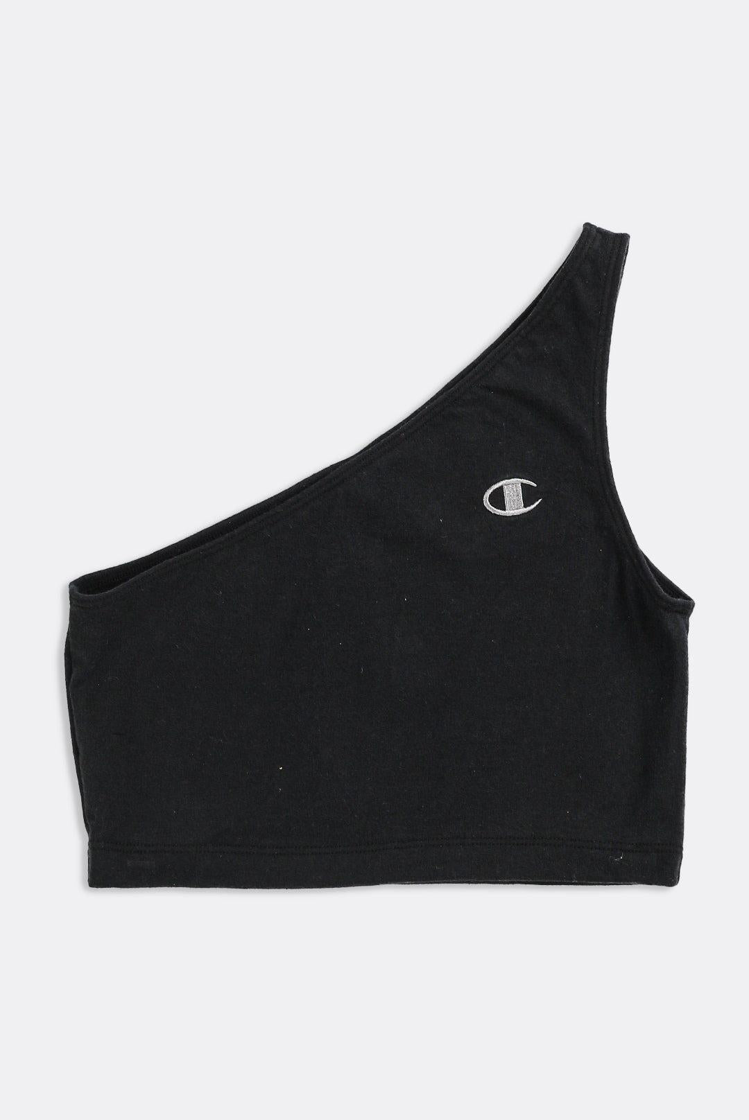 Rework Champion One Shoulder Tank - XS, S, M, L, XL-TOPS-Champion-XS-Frankie Collective Rare Vintage Streetwear Reworks