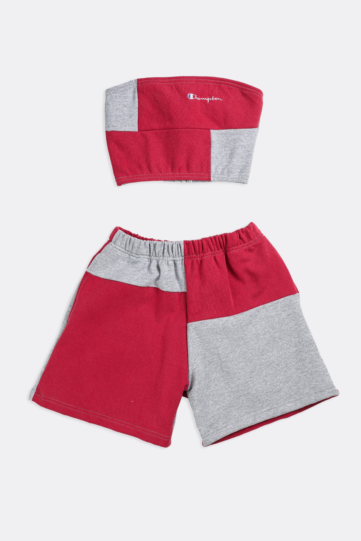 Rework Champion Patchwork Sweatshorts Set - XS-SETS-Champion-Frankie Collective Rare Vintage Streetwear Reworks