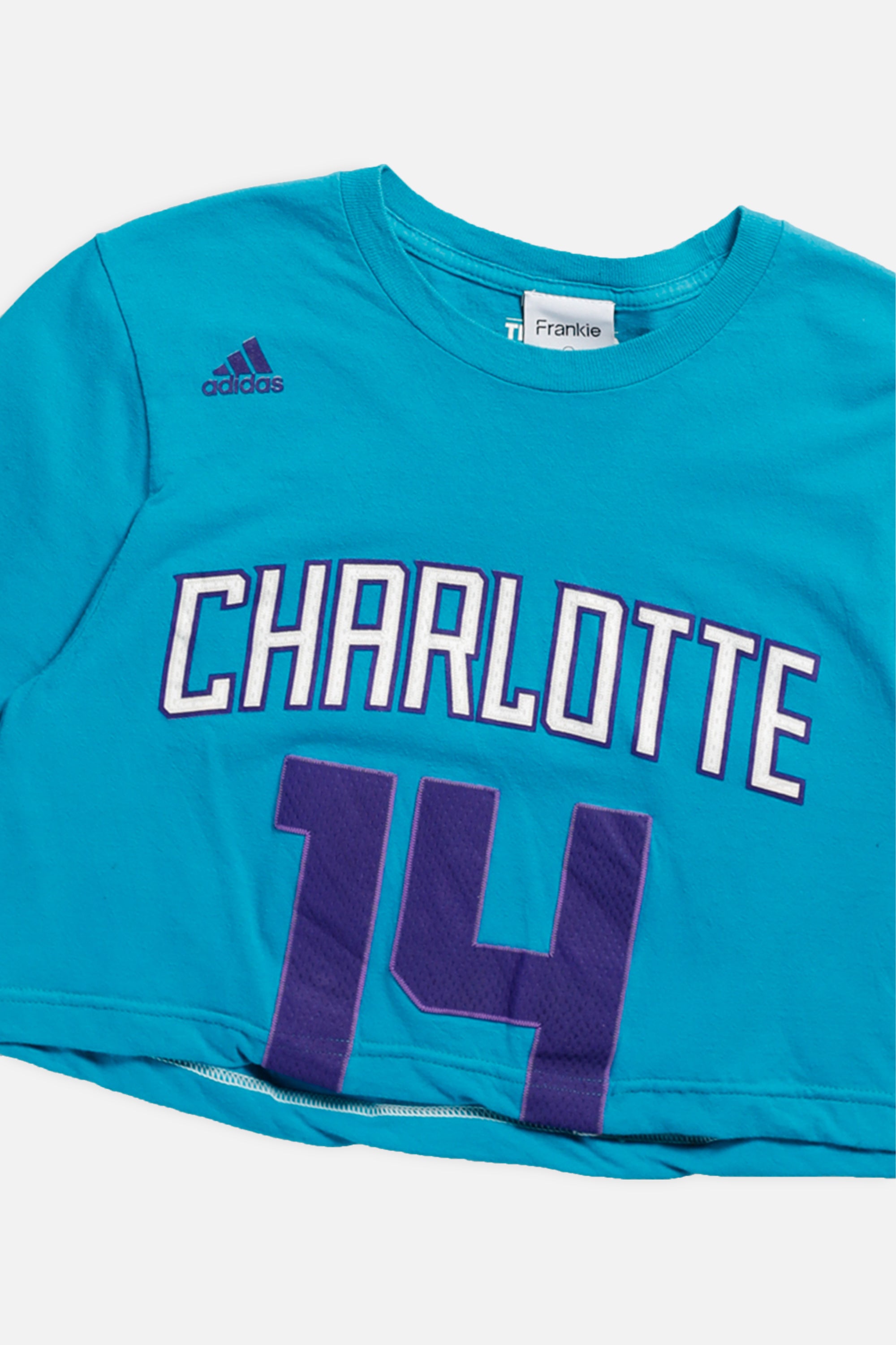Rework Charlotte Hornets NBA Crop Tee - XS-TOPS-NBA-XS-Frankie Collective Rare Vintage Streetwear Reworks