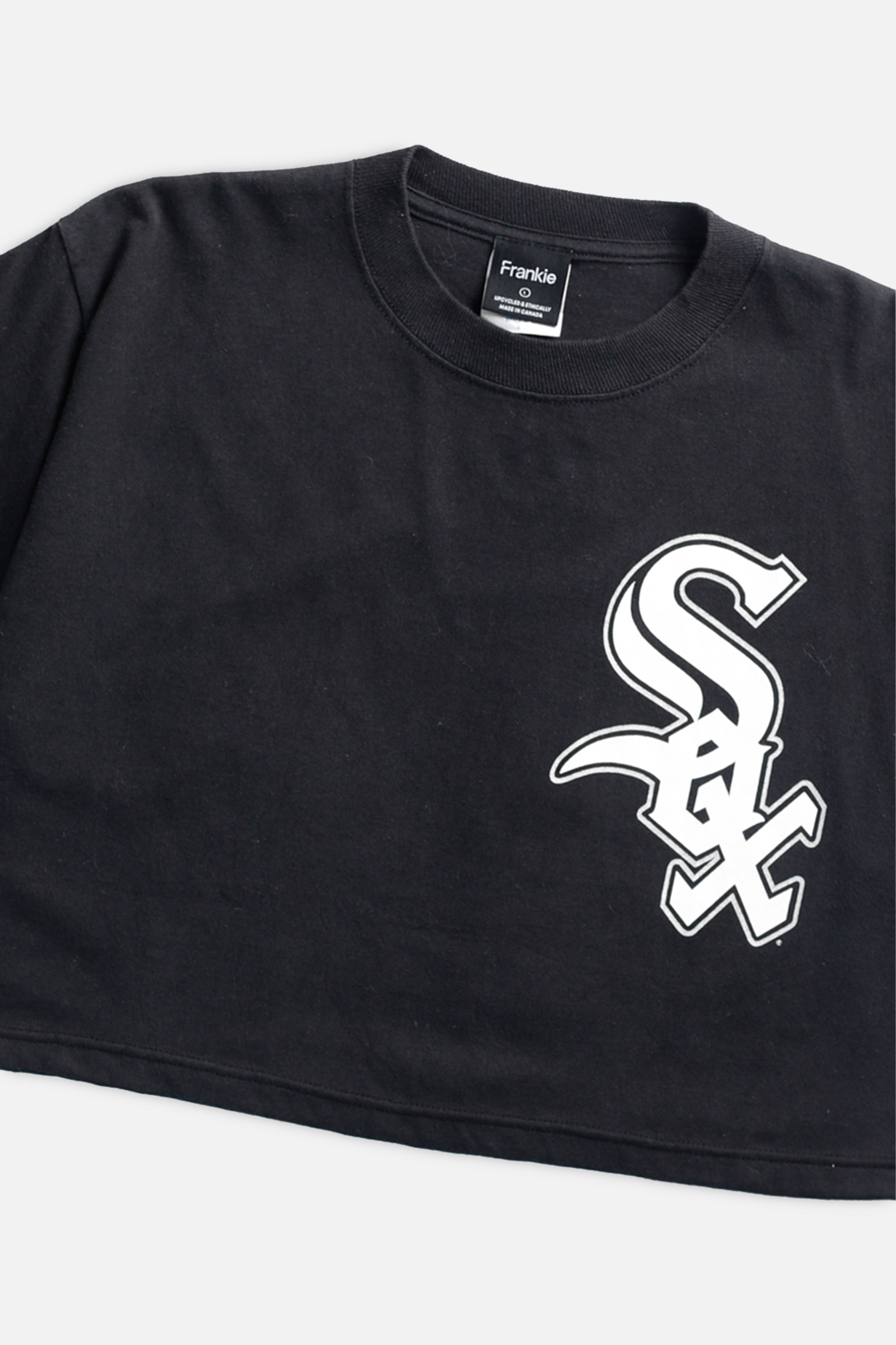 Rework Chicago White Sox MLB Crop Tee - L-TOPS-MLB-L-Frankie Collective Rare Vintage Streetwear Reworks