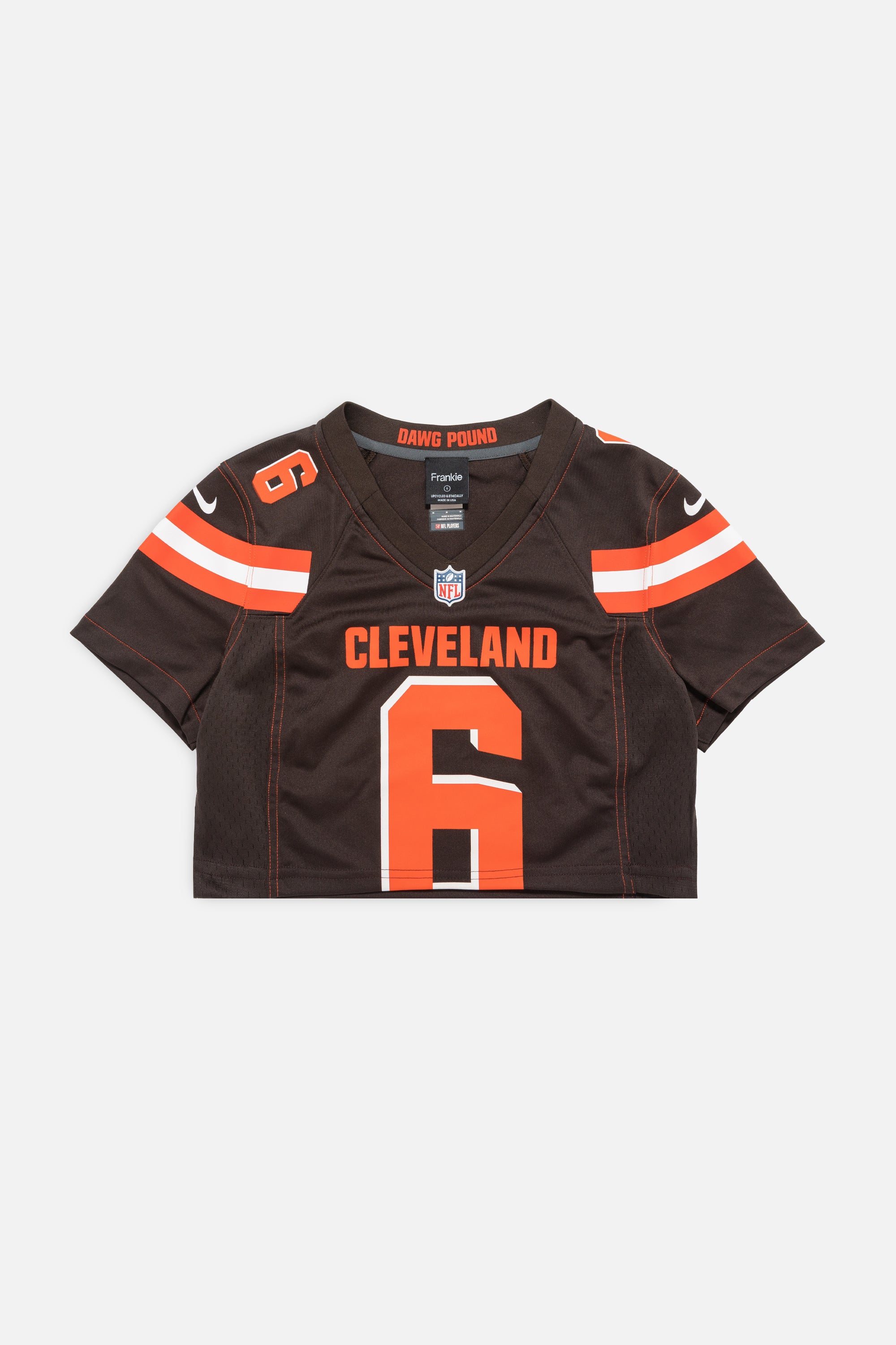 Rework Cleveland Browns Crop Jersey-NFL-Frankie Collective-Rework-Vintage-Streetwear