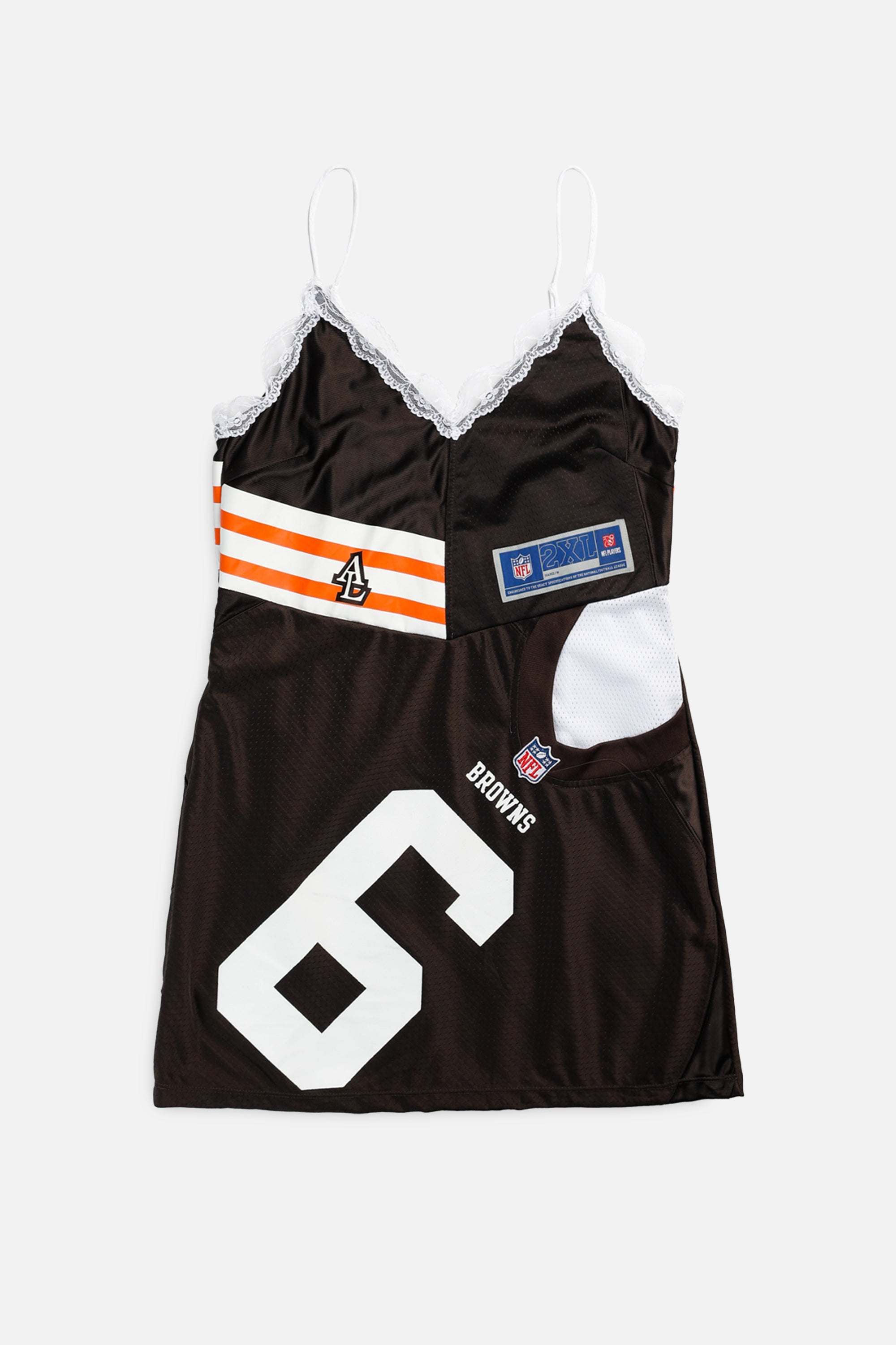 Rework Cleveland Browns NFL Lace Dress - M-DRESSES-NFL-M-Frankie Collective Rare Vintage Streetwear Reworks