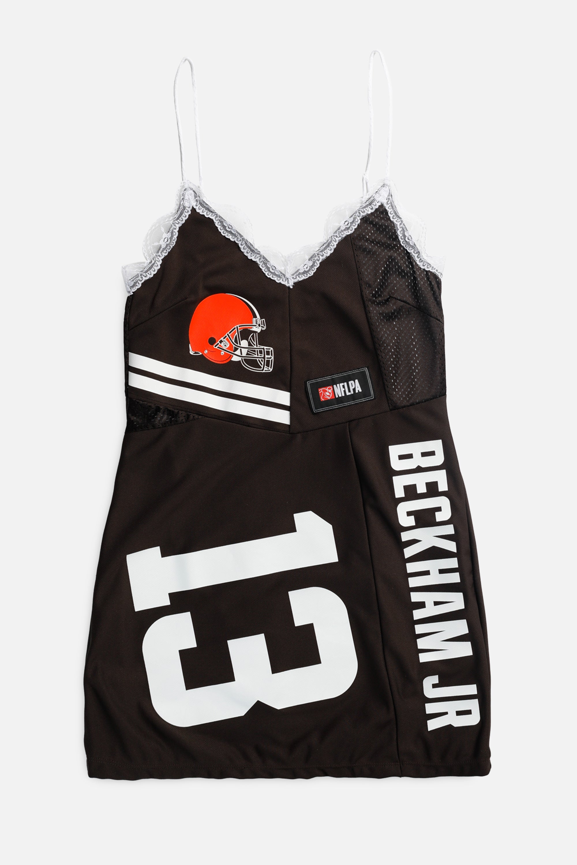 Rework Cleveland Browns NFL Lace Dress - S-DRESSES-NFL-S-Frankie Collective Rare Vintage Streetwear Reworks