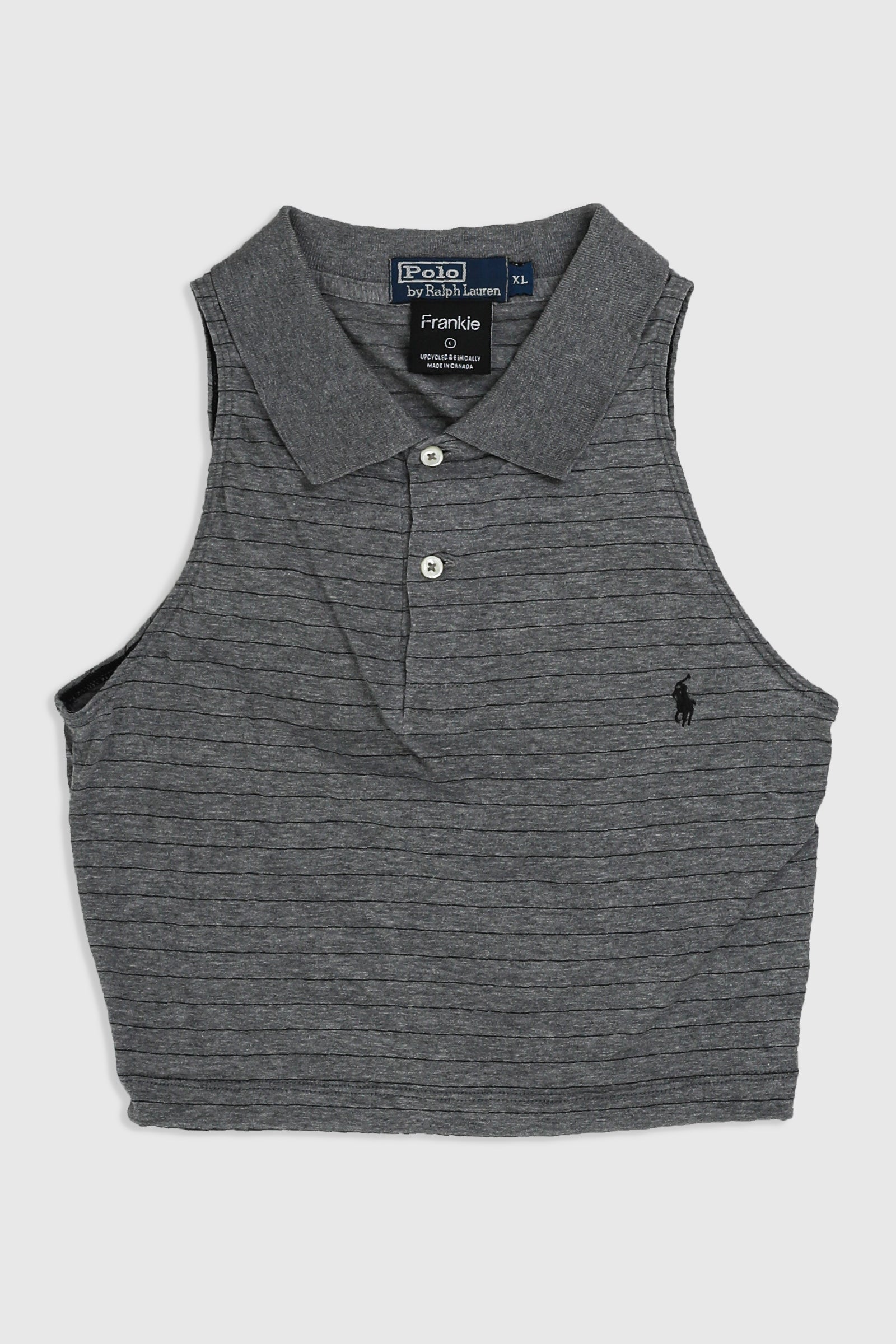 Rework Collared Tank - L-TOPS-vendor-unknown-Frankie Collective Rare Vintage Streetwear Reworks