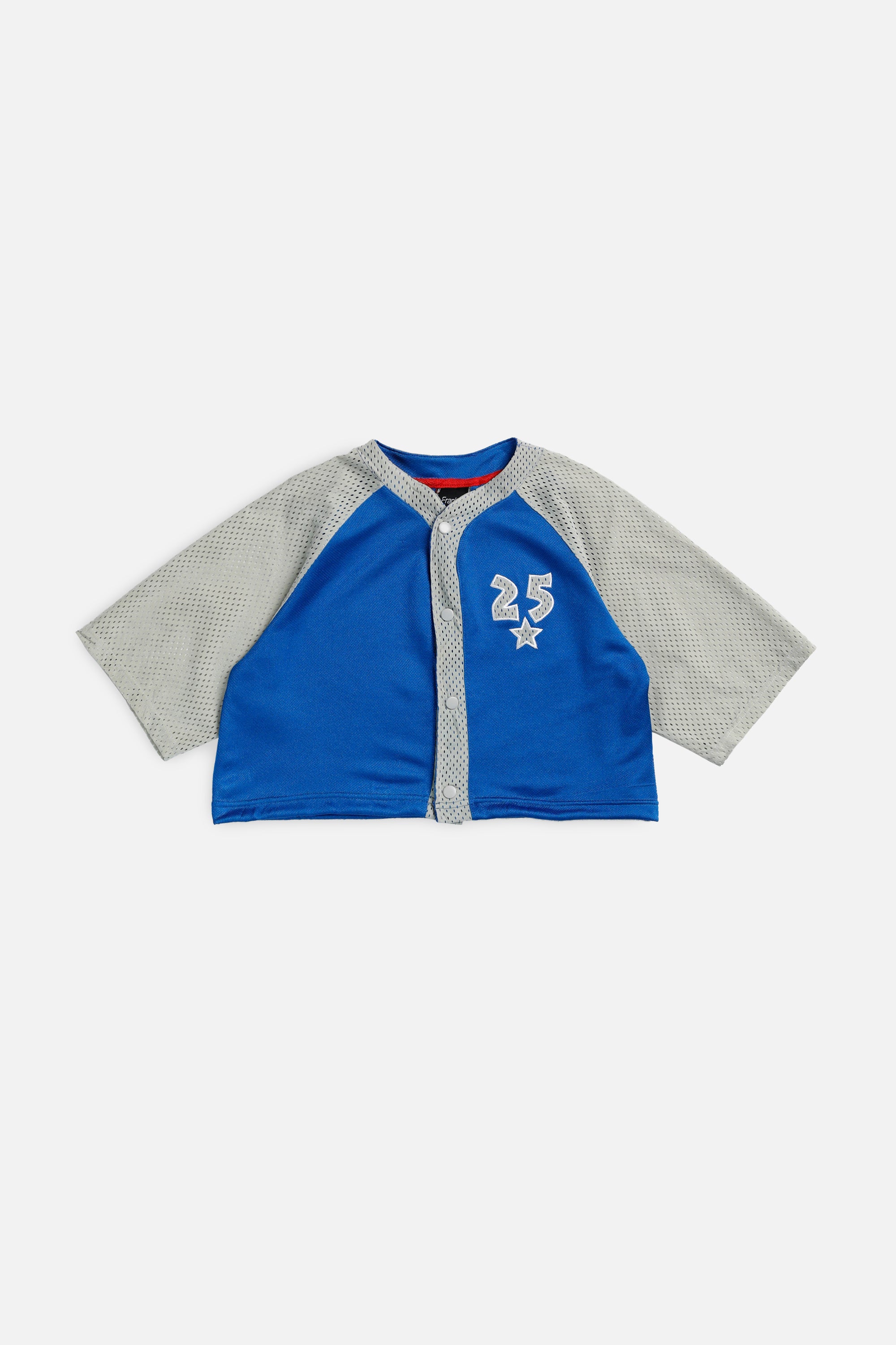 Rework Crop Baseball Jersey-TOPS-MLB-M-Frankie Collective Rare Vintage Streetwear Reworks