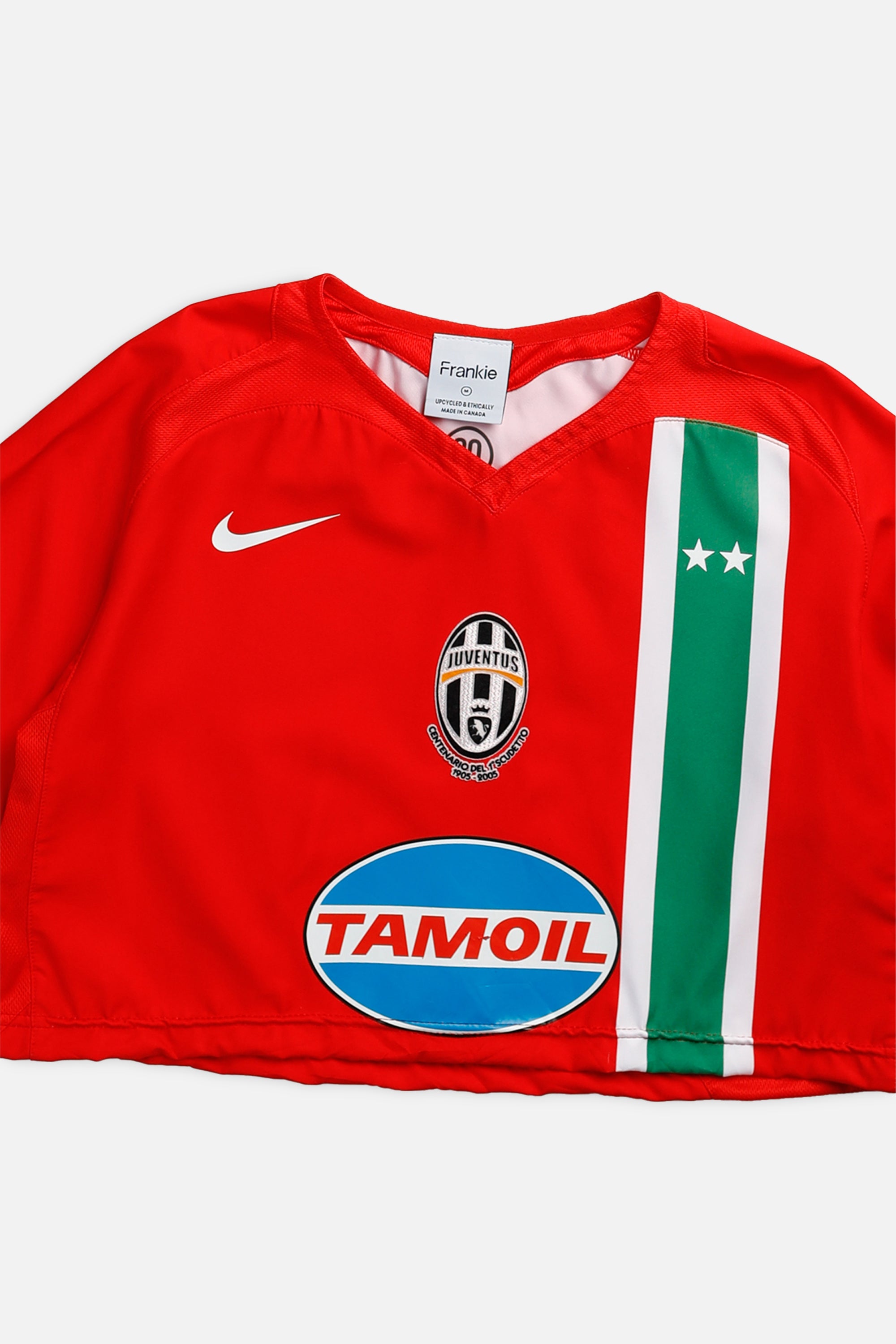 Rework Crop Juventus Soccer Jersey - M-JERSEYS-vendor-unknown-M-Frankie Collective Rare Vintage Streetwear Reworks