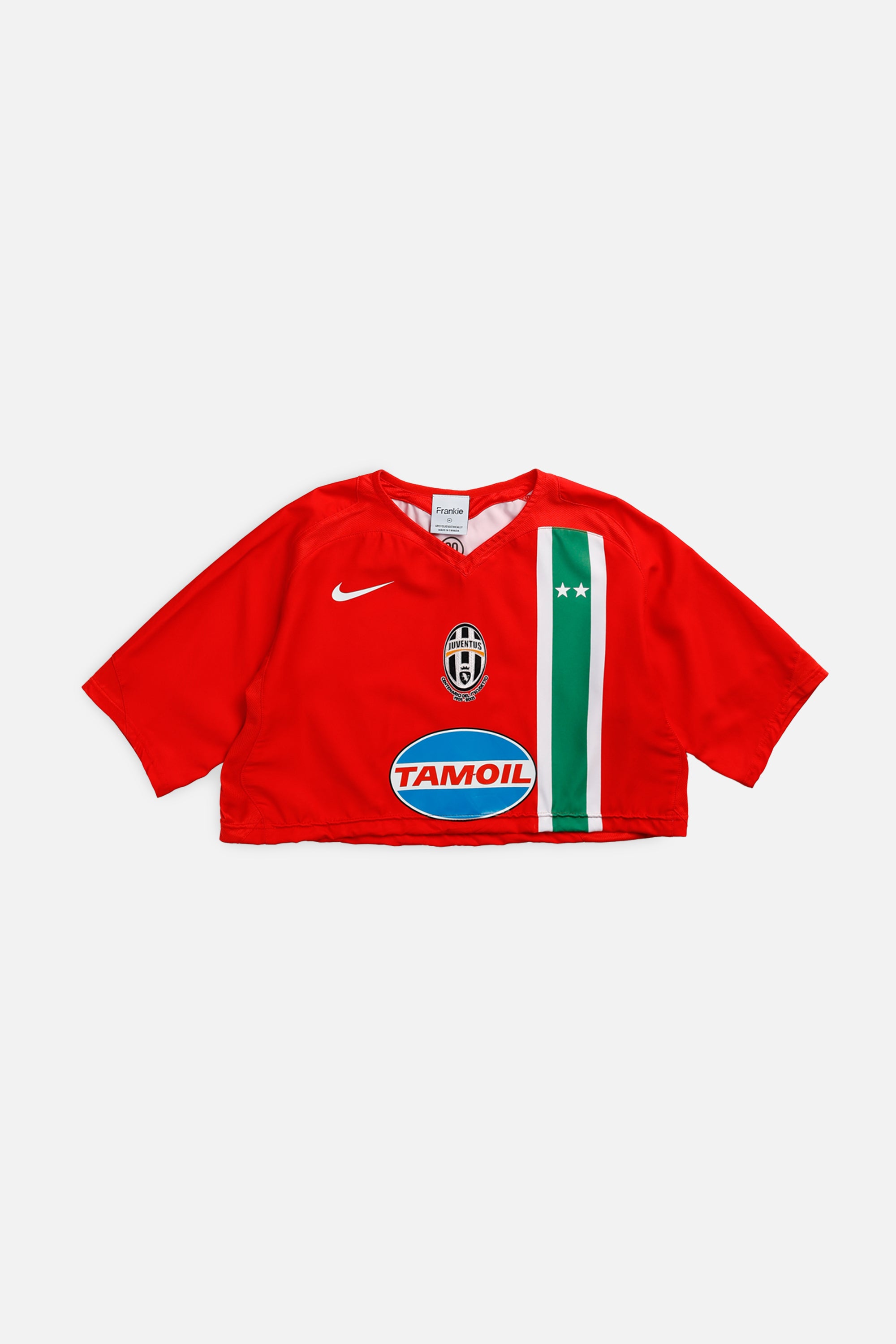Rework Crop Juventus Soccer Jersey - M-JERSEYS-vendor-unknown-M-Frankie Collective Rare Vintage Streetwear Reworks
