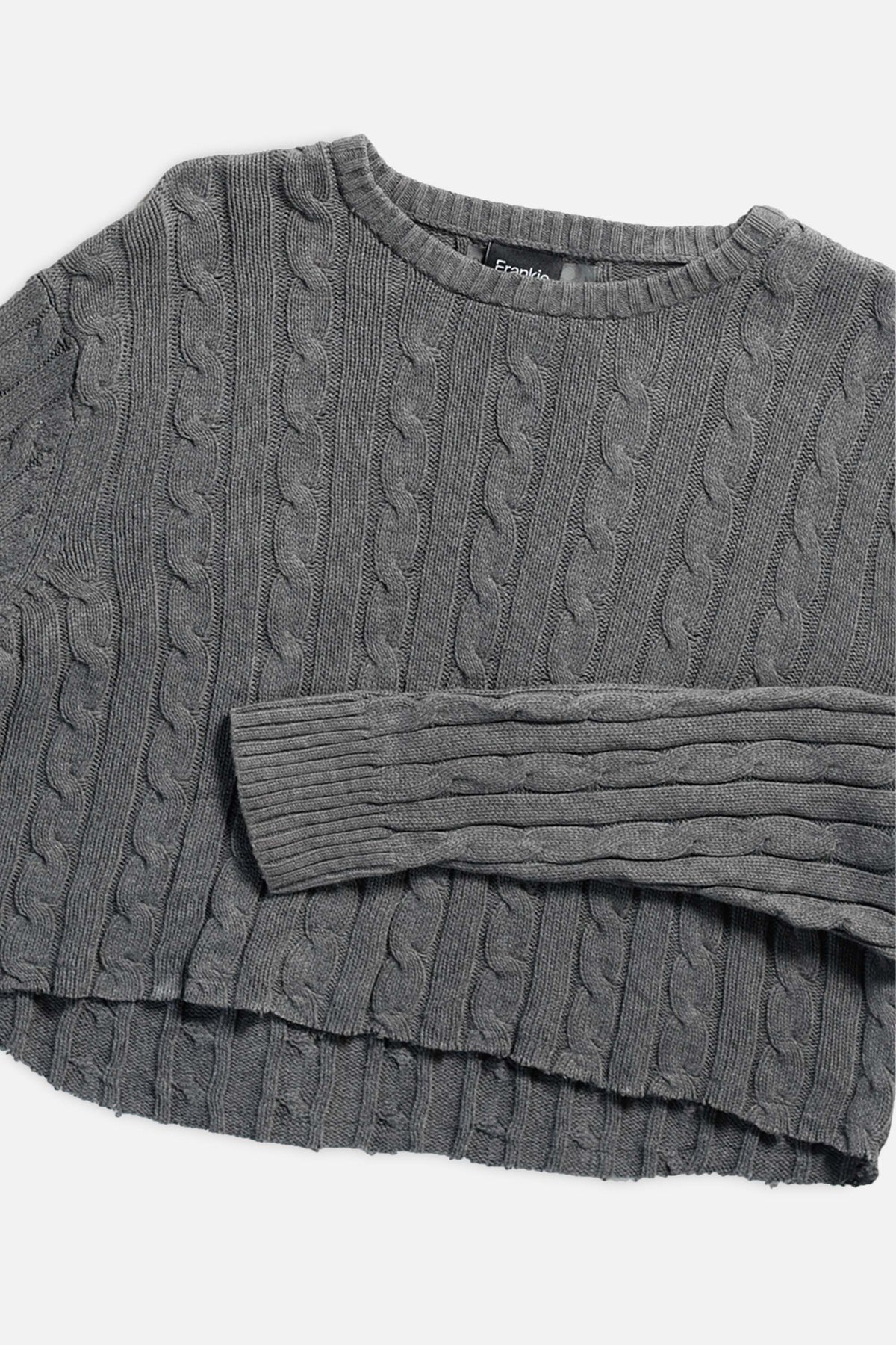 Rework Crop Knit Sweater - XL-SWEATERS-vendor-unknown-XL-Frankie Collective Rare Vintage Streetwear Reworks