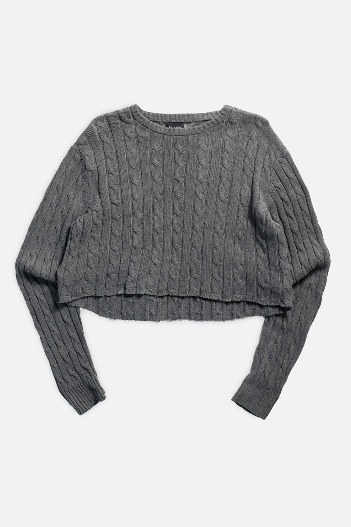 Rework Crop Knit Sweater - XL-SWEATERS-vendor-unknown-XL-Frankie Collective Rare Vintage Streetwear Reworks