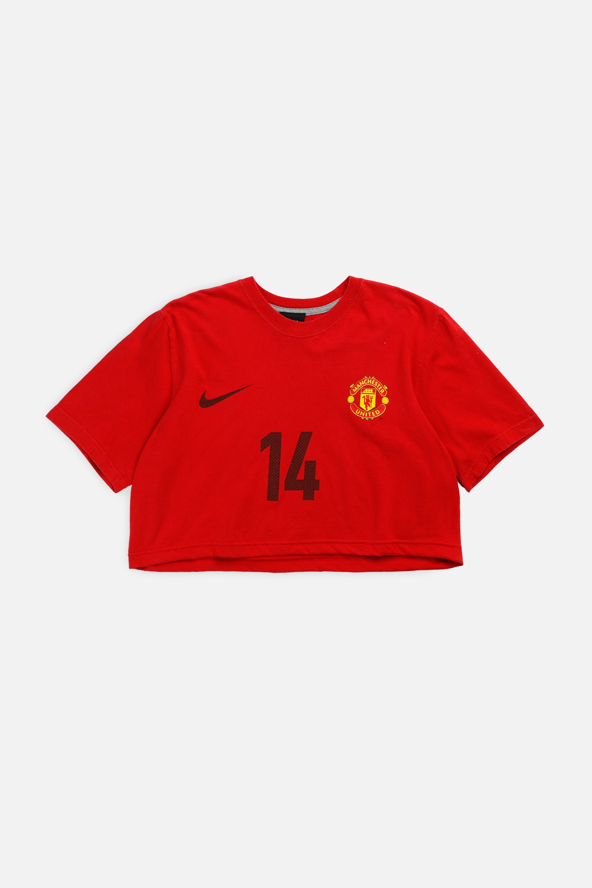 Rework Crop Manchester Soccer Tee - M-JERSEYS-vendor-unknown-M-Frankie Collective Rare Vintage Streetwear Reworks