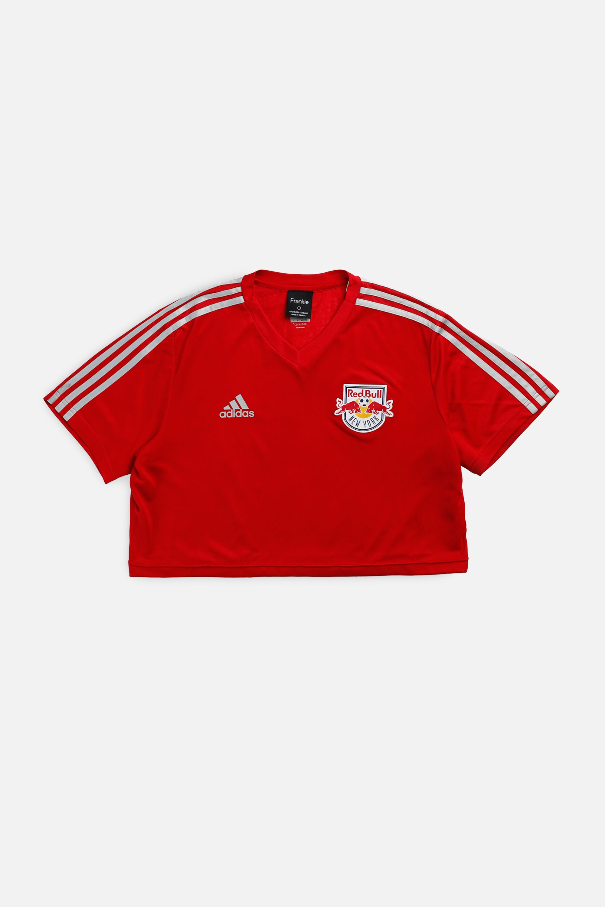 Rework Crop New York Soccer Jersey - L-JERSEYS-vendor-unknown-L-Frankie Collective Rare Vintage Streetwear Reworks