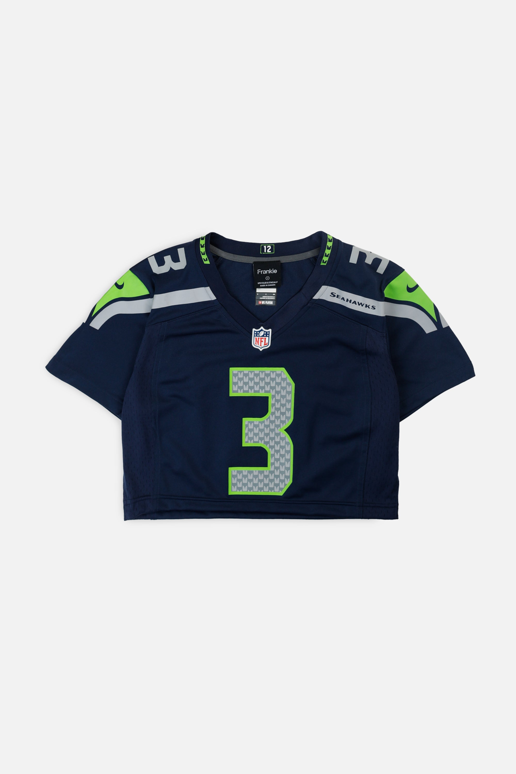 Rework Crop Seattle Seahawks NFL Jersey - S-JERSEYS-NFL-S-Frankie Collective Rare Vintage Streetwear Reworks