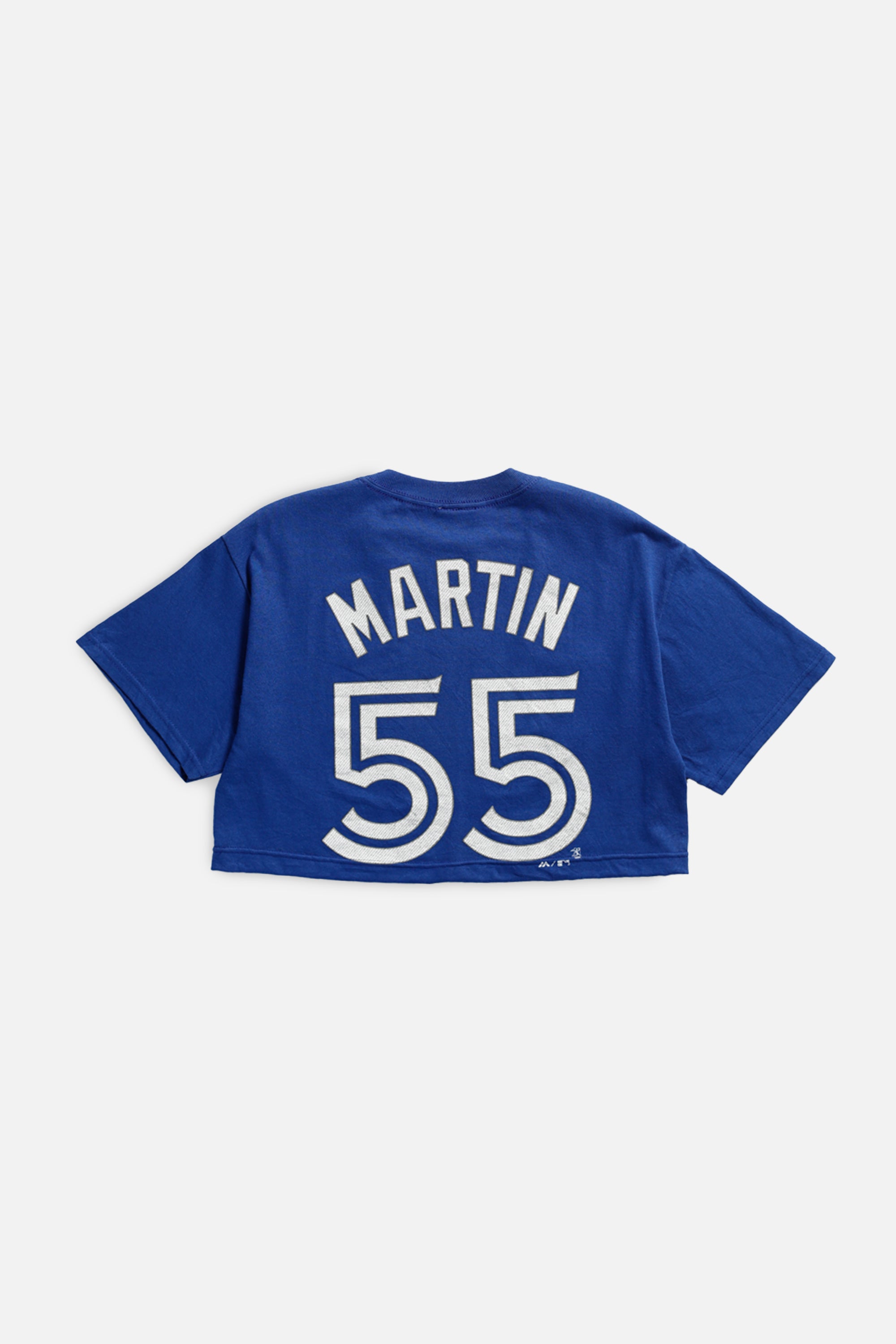 Rework Crop Toronto Blue Jays MLB Tee - S-TOPS-MLB-S-Frankie Collective Rare Vintage Streetwear Reworks