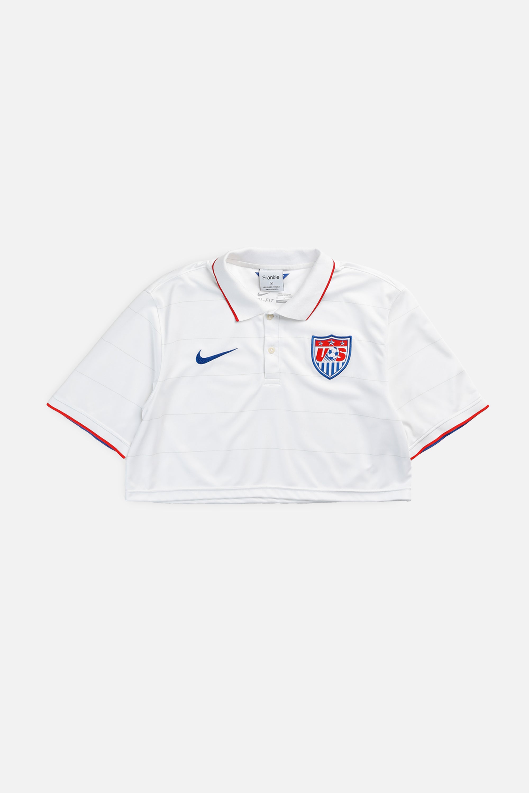 Rework Crop USA Soccer Jersey - XS, M-JERSEYS-vendor-unknown-XS-Frankie Collective Rare Vintage Streetwear Reworks