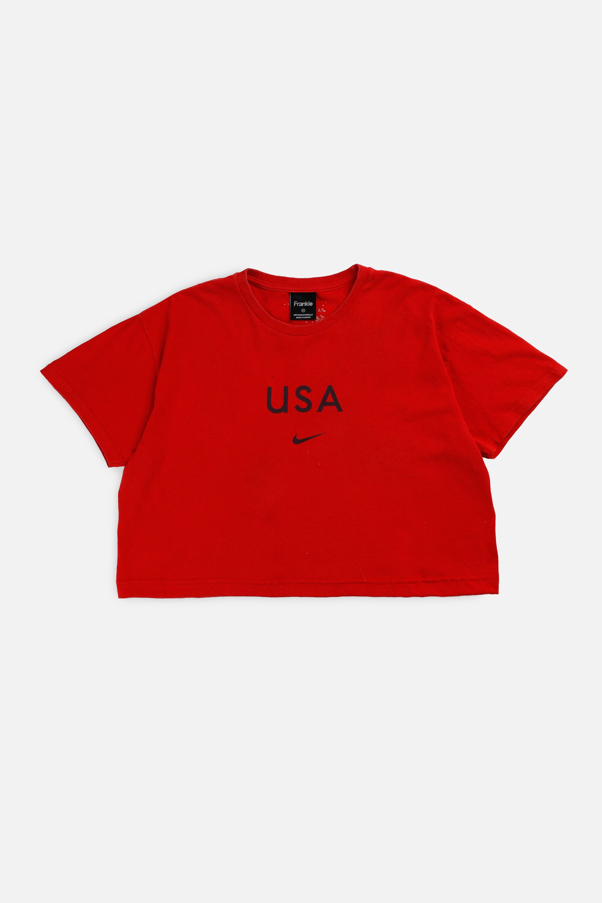 Rework Crop USA Soccer Tee - XL-JERSEYS-vendor-unknown-XL-Frankie Collective Rare Vintage Streetwear Reworks