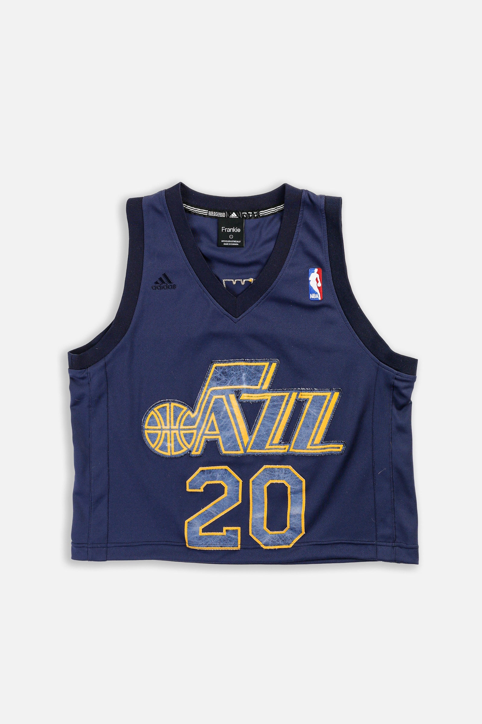 Rework Crop Utah Jazz NBA Jersey - L-JERSEYS-NBA-L-Frankie Collective Rare Vintage Streetwear Reworks