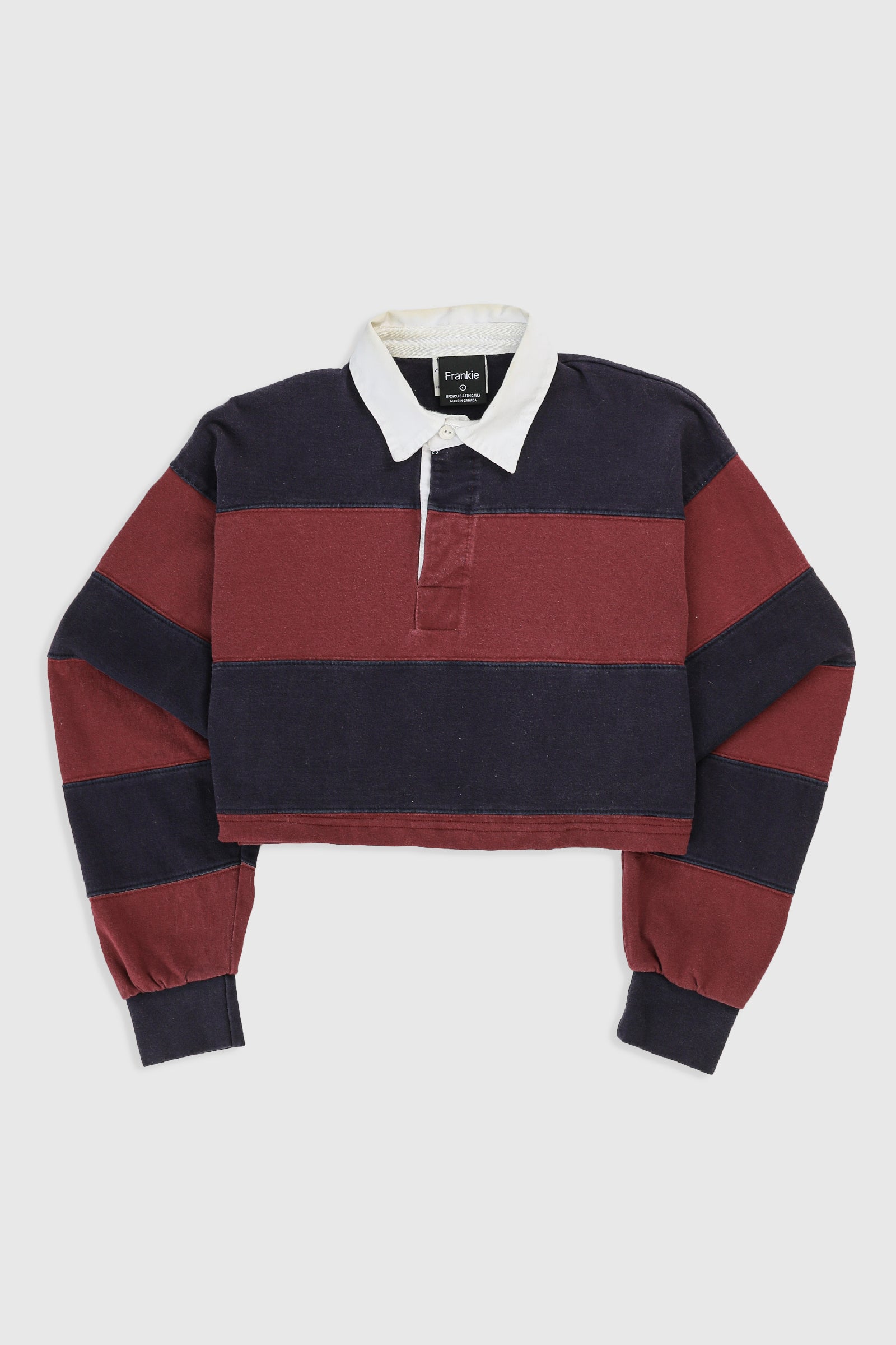 Rework Cropped Rugby Shirt - L-TOPS-vendor-unknown-Frankie Collective