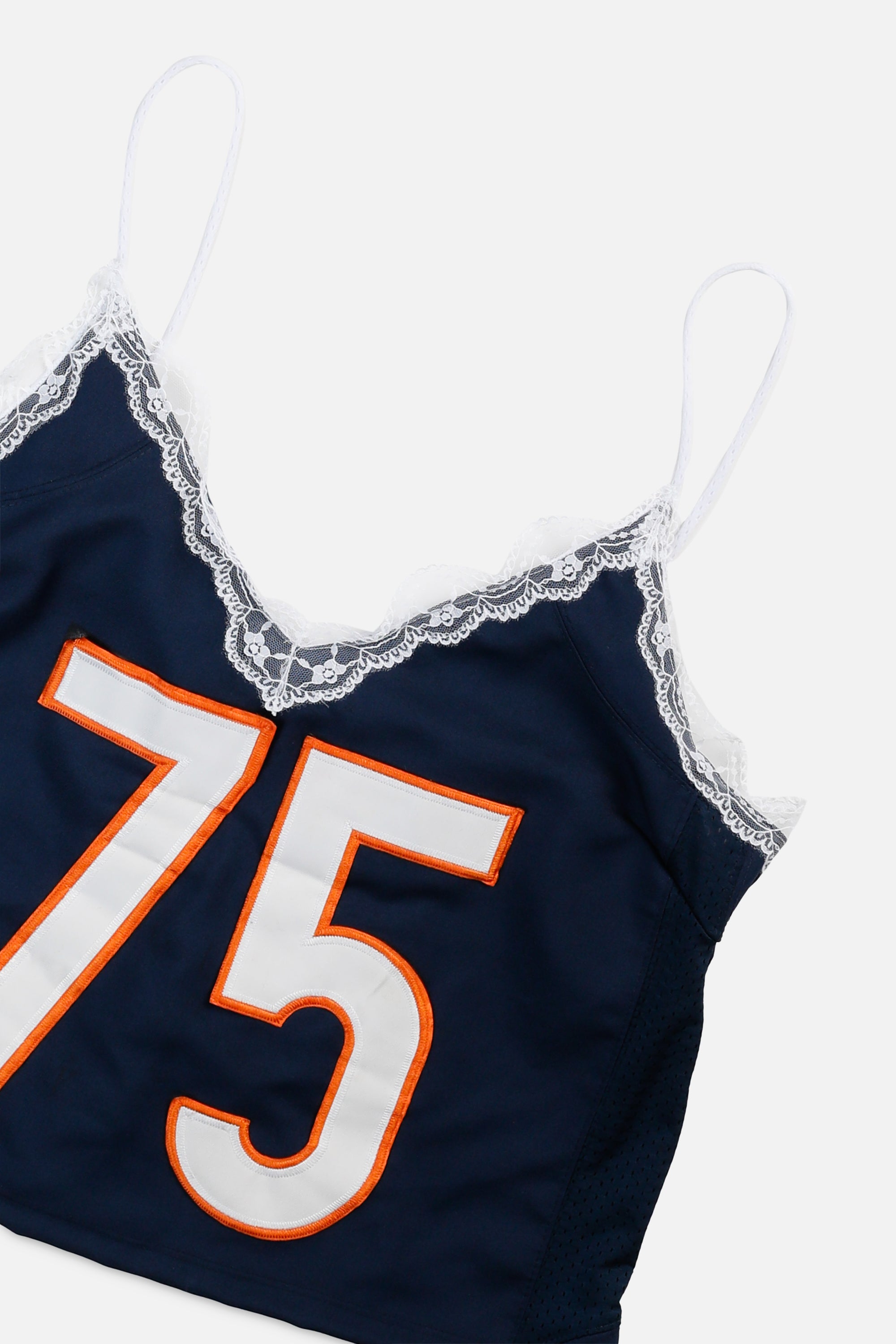 Rework Denver Broncos NFL Lace Tank - XL-TOPS-NFL-XL-Frankie Collective Rare Vintage Streetwear Reworks