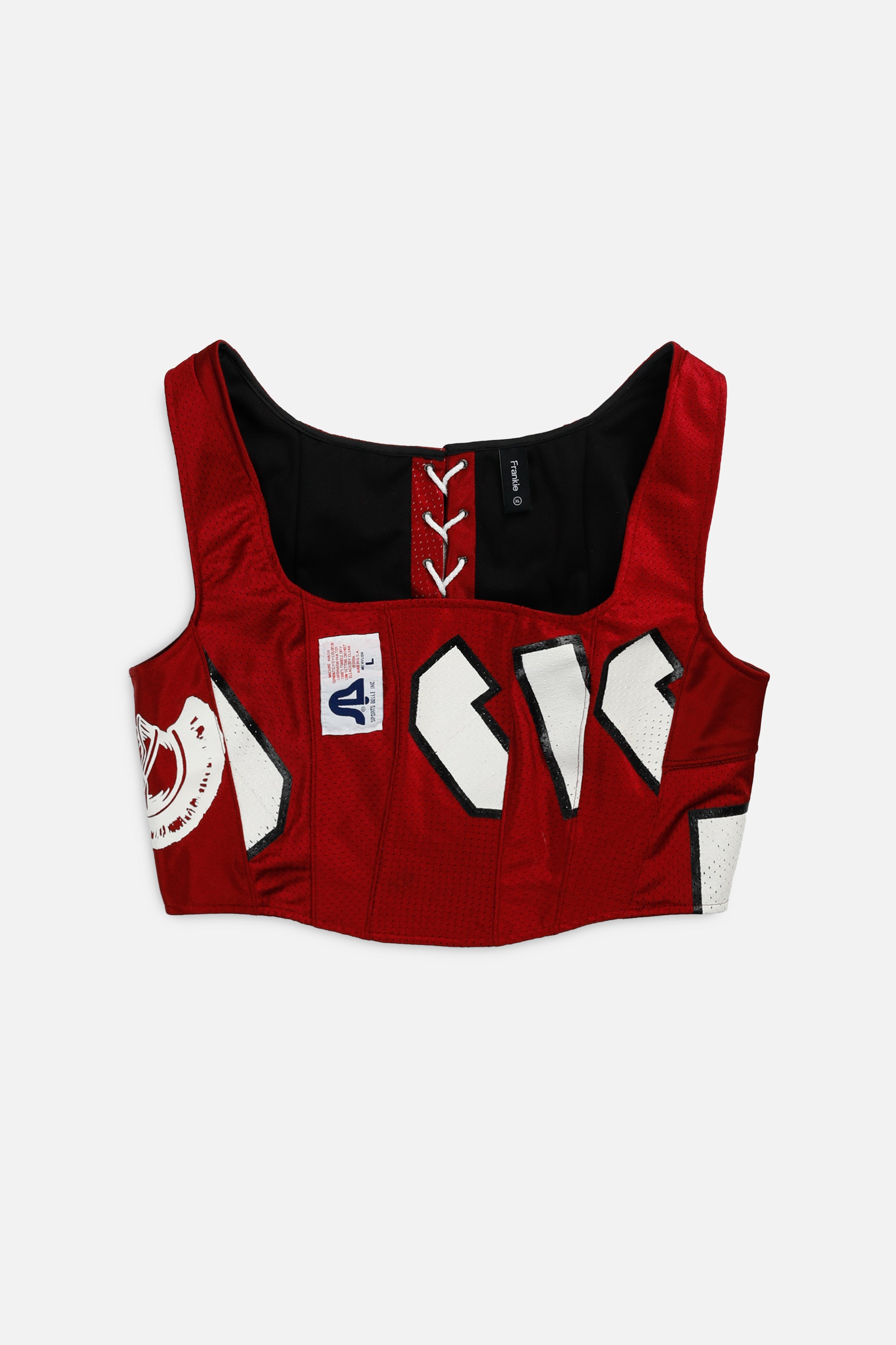 Rework Football Corset - XL-TOPS-vendor-unknown-XL-Frankie Collective Rare Vintage Streetwear Reworks