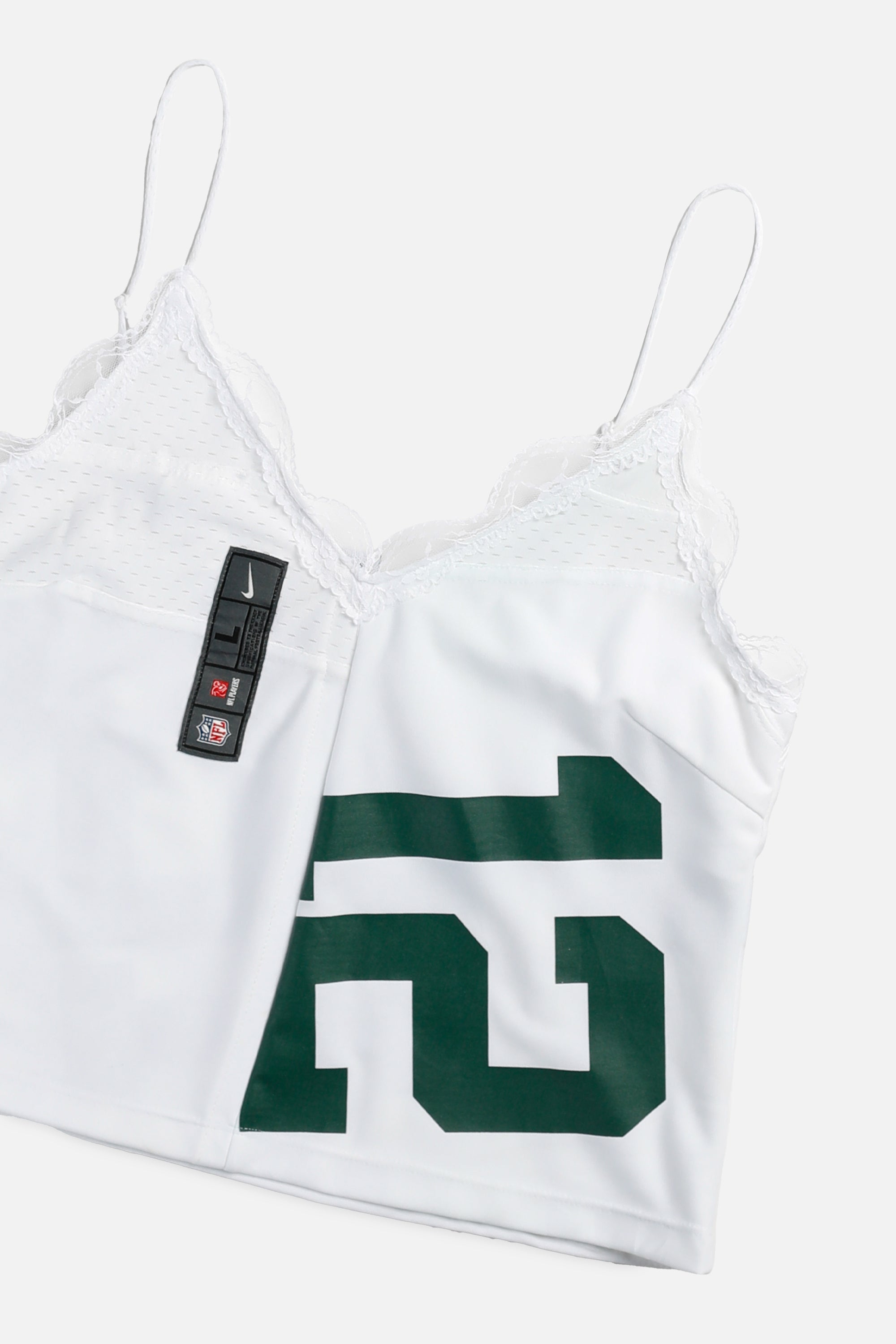 Rework Green Bay Packers NFL Lace Tank - L-TOPS-NFL-L-Frankie Collective Rare Vintage Streetwear Reworks