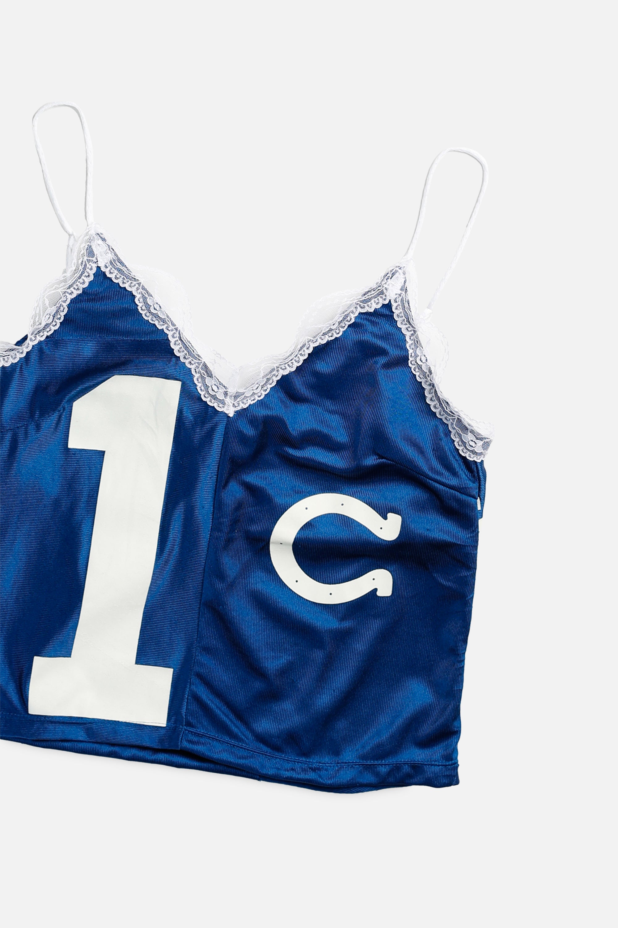Rework Indianapolis Colts NFL Lace Tank - M-TOPS-NFL-M-Frankie Collective Rare Vintage Streetwear Reworks