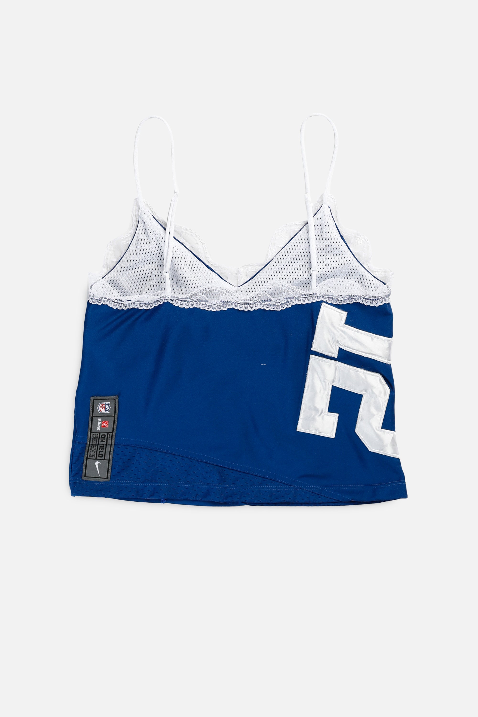 Rework Indianapolis Colts NFL Lace Tank - S-TOPS-NFL-S-Frankie Collective Rare Vintage Streetwear Reworks