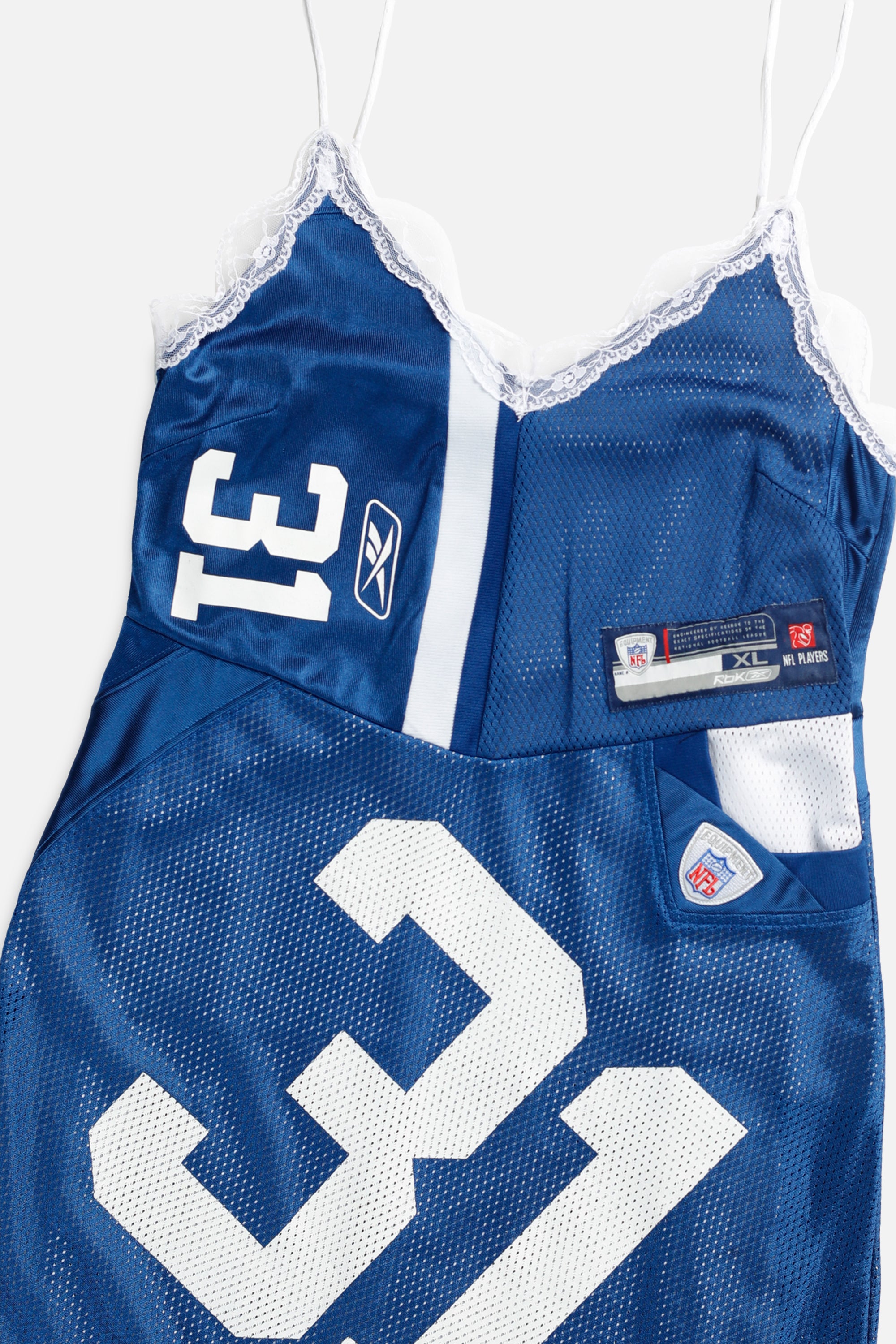 Rework Indianapolis Colts NFL Lace Dress - L-DRESSES-NFL-L-Frankie Collective Rare Vintage Streetwear Reworks