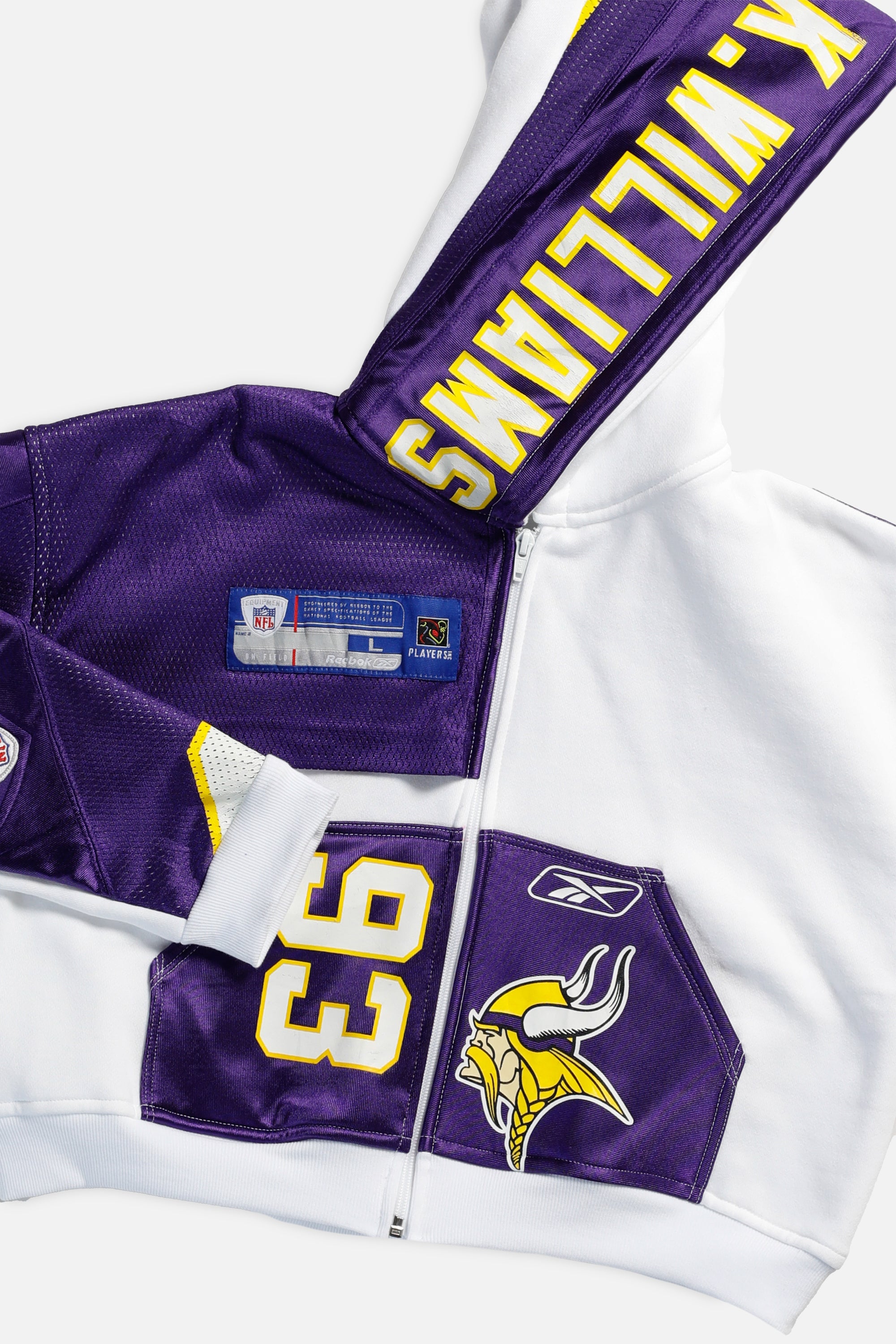 Rework Minnesota Vikings Crop Zip Hoodie - S-SWEATERS-NFL-Frankie Collective