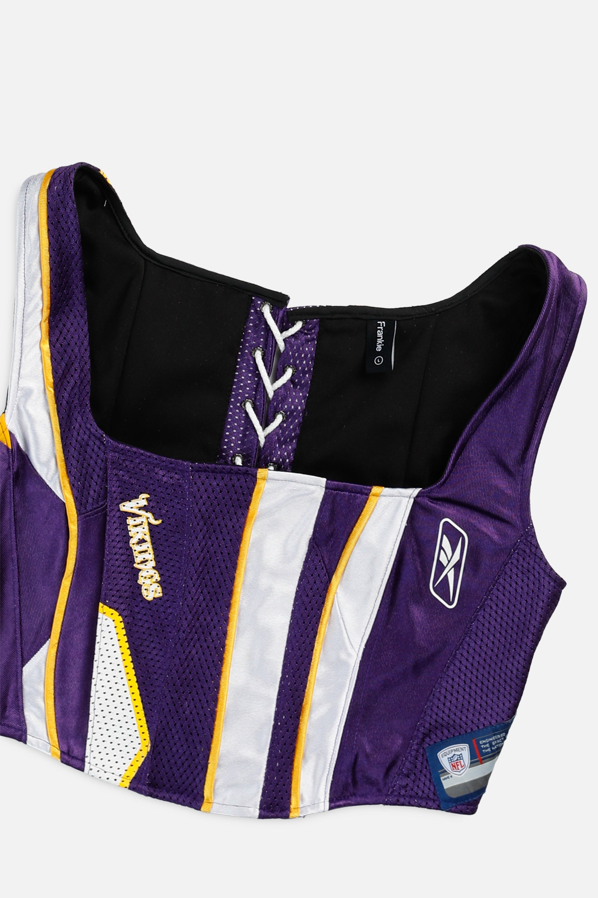 Rework Minnesota Vikings NFL Corset - L-TOPS-NFL-L-Frankie Collective Rare Vintage Streetwear Reworks
