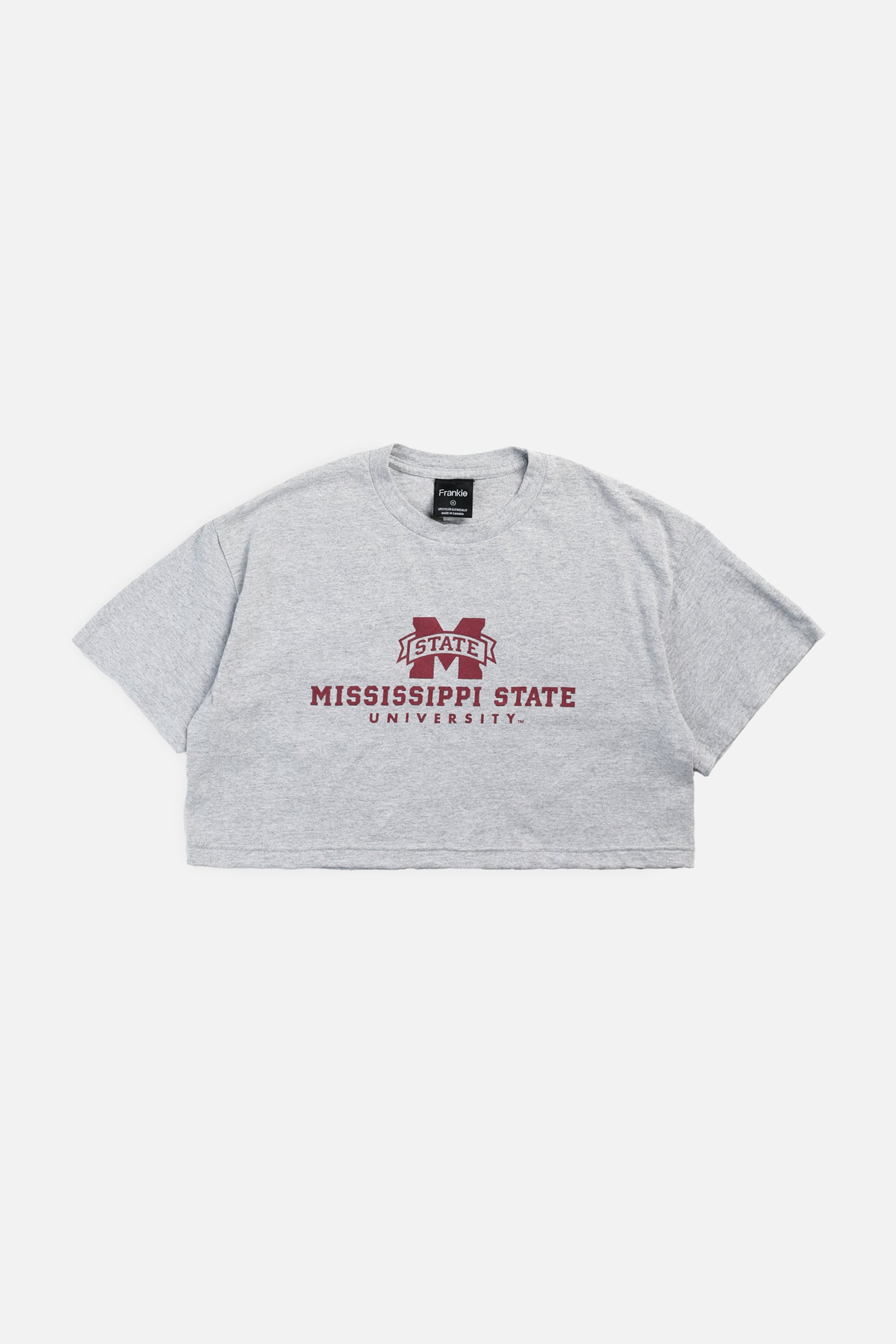 Rework Mississippi State University Crop Tee - M-TOPS-vendor-unknown-M-Frankie Collective Rare Vintage Streetwear Reworks