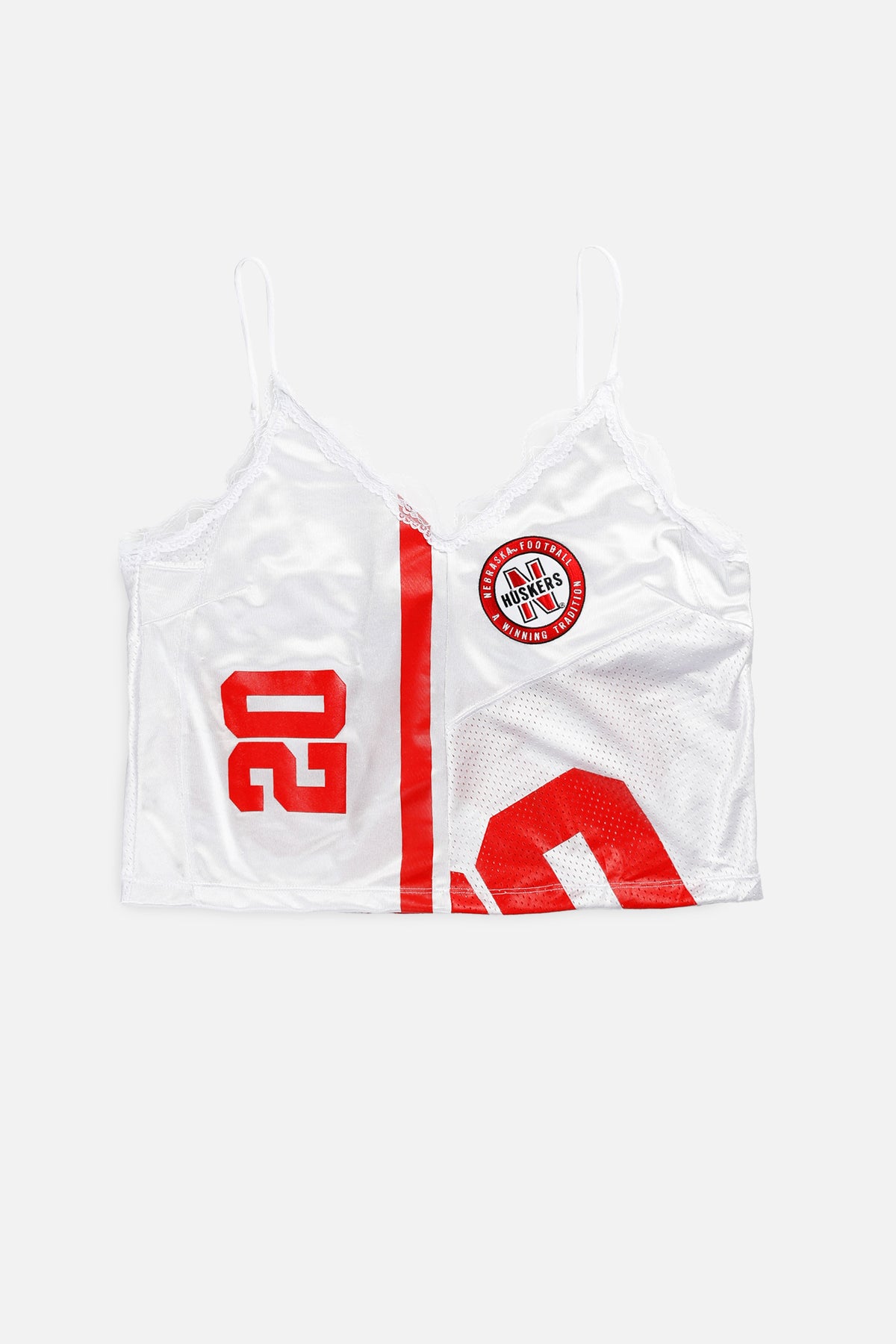 Rework Nebraska Cornhuskers NCAA Lace Tank - XL-TOPS-NFL-XL-Frankie Collective Rare Vintage Streetwear Reworks
